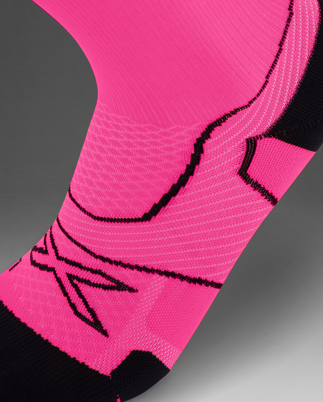U Vectr Cushion Crew Socks 中性 速乾緩震足弓機能運動中筒跑襪襪|桃紅