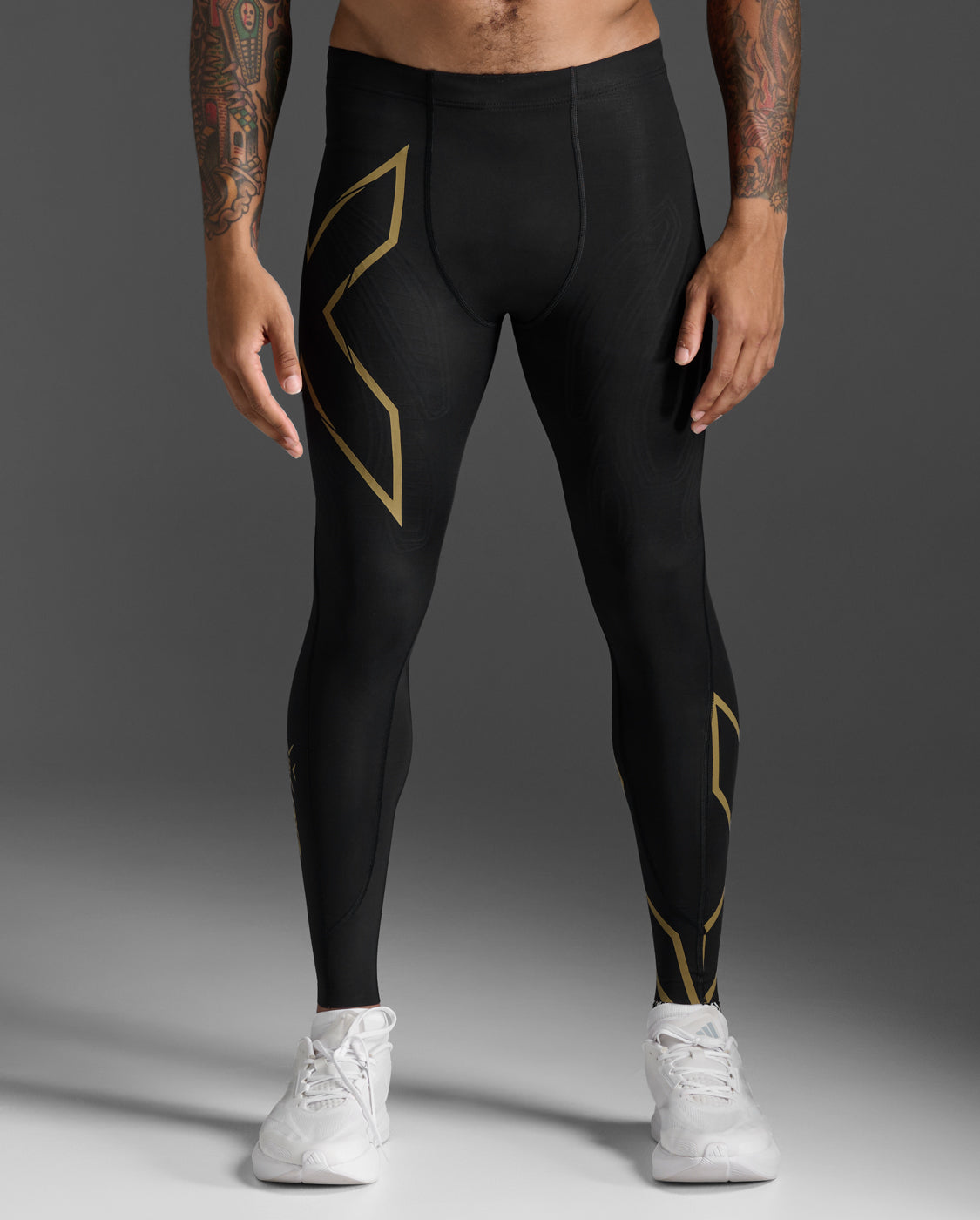 M Light Speed Compression Tights_男士 全長手機口袋輕盈奔馳MCS壓縮褲 | 黑/金