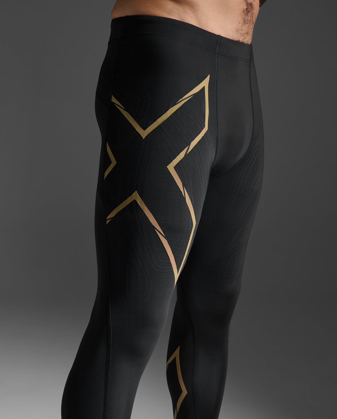 M Light Speed Compression Tights_男士 全長手機口袋輕盈奔馳MCS壓縮褲 | 黑/金