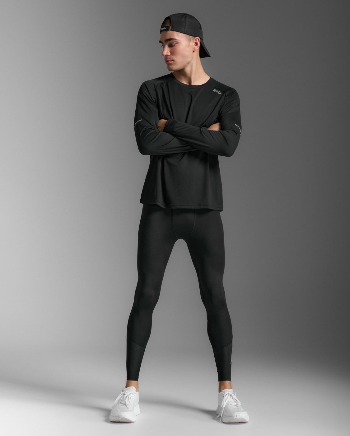 M Aero Mesh Compression Tights 男士 全長暢跑透氣多收納口袋訓練壓縮褲|黑