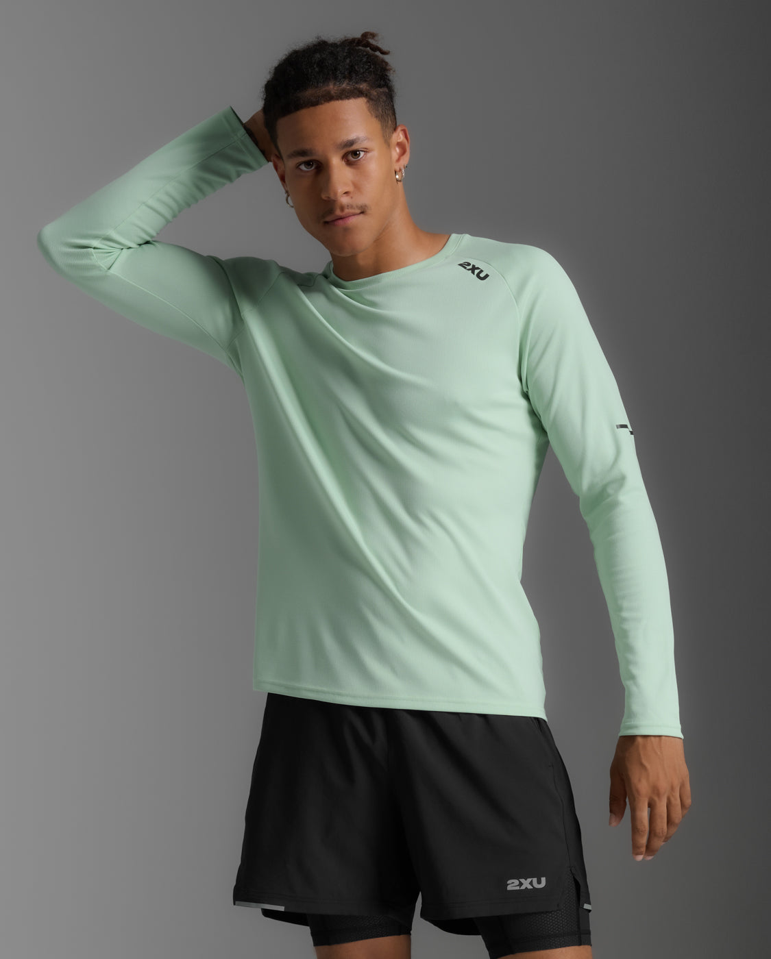M Aero Long Sleeve 男士 暢跑防曬快乾長袖上衣 | 綠