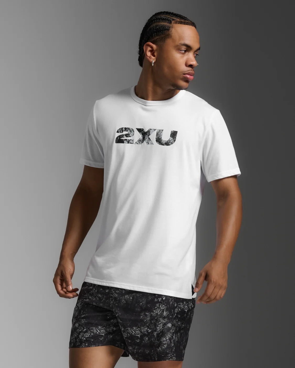 M Contender Tee 男士 挑戰者速乾機能短袖運動T恤|白