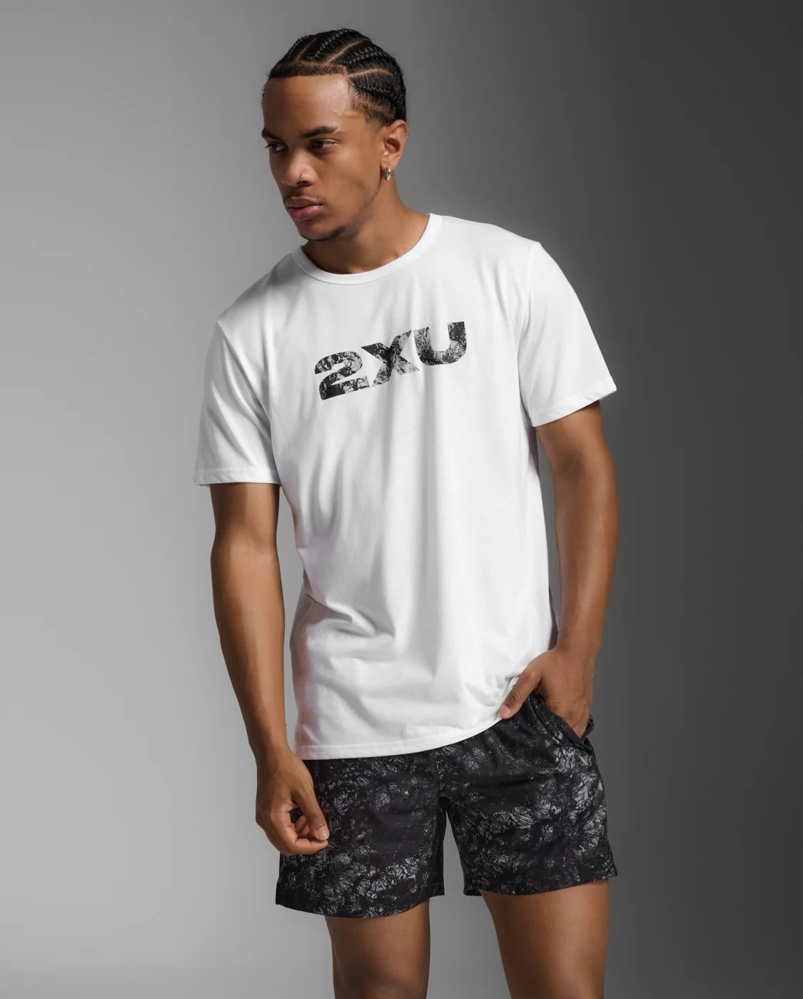 M Contender Tee 男士 挑戰者速乾機能短袖運動T恤|白