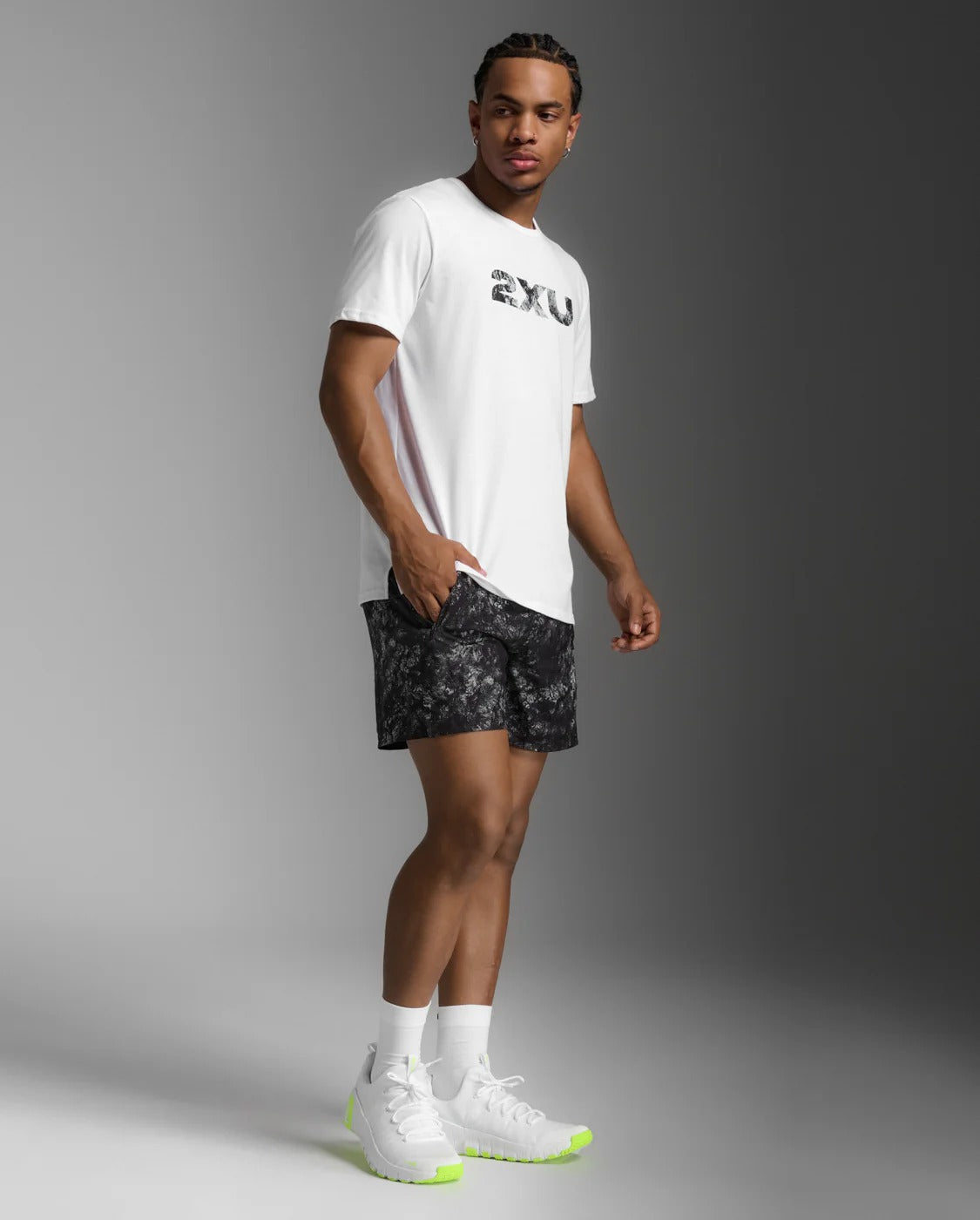 M Contender Tee 男士 挑戰者速乾機能短袖運動T恤|白