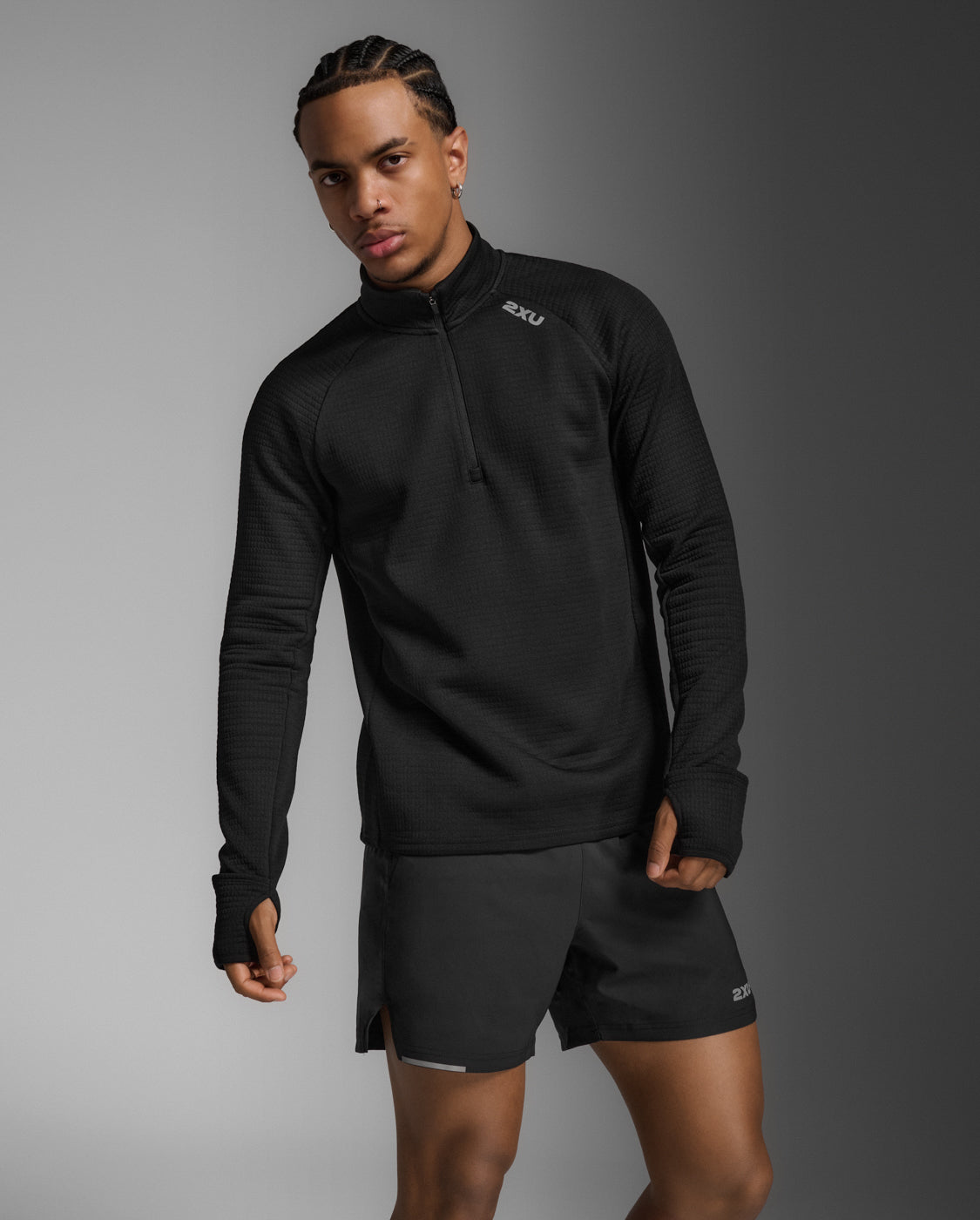 M Ignition Hyper-Haptic 1/4 Zip 男士 保暖防護1/4拉鍊長袖機能上衣 | 黑