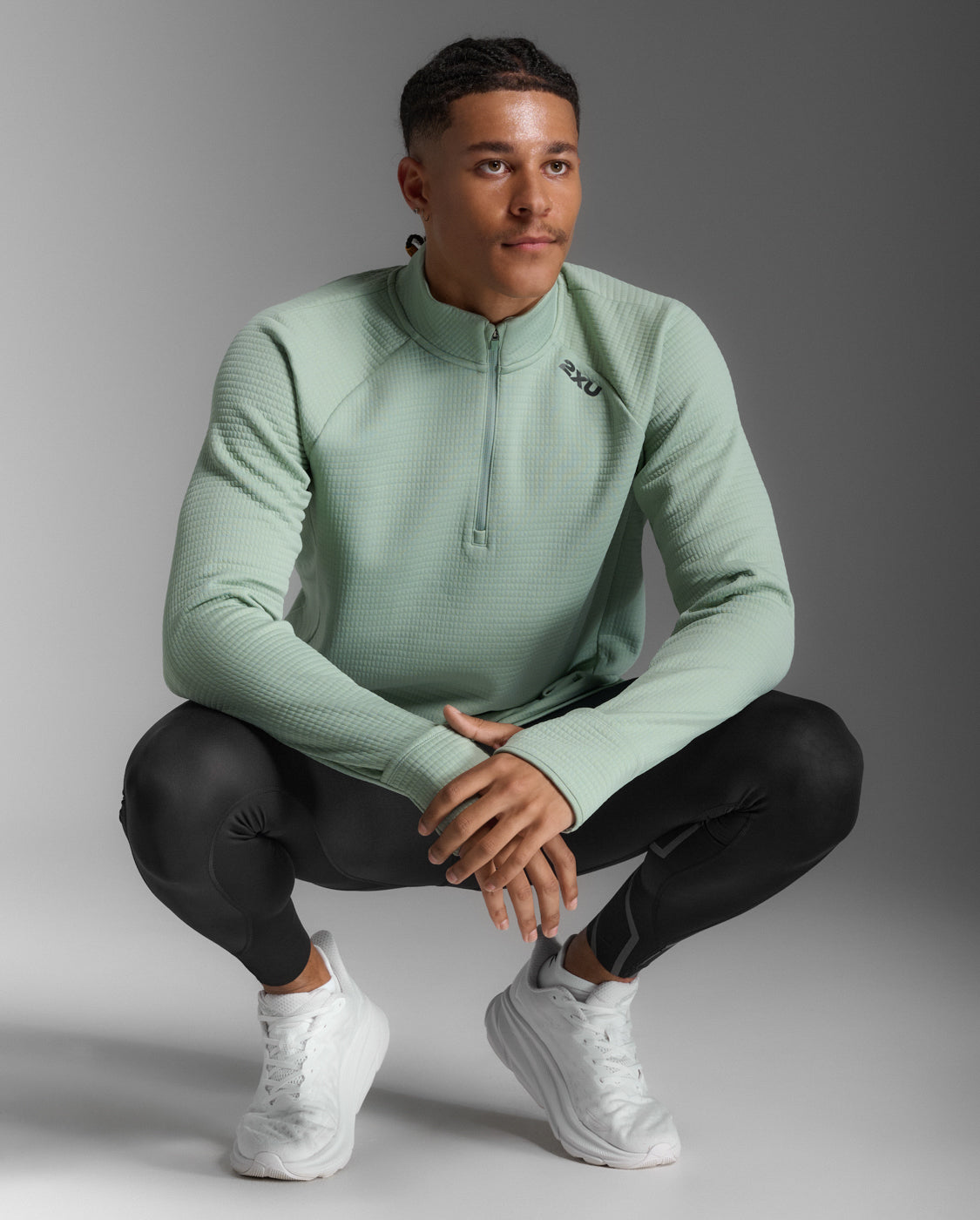 M Ignition Hyper-Haptic 1/4 Zip 男士 保暖防護1/4拉鍊長袖機能上衣 | 淺綠