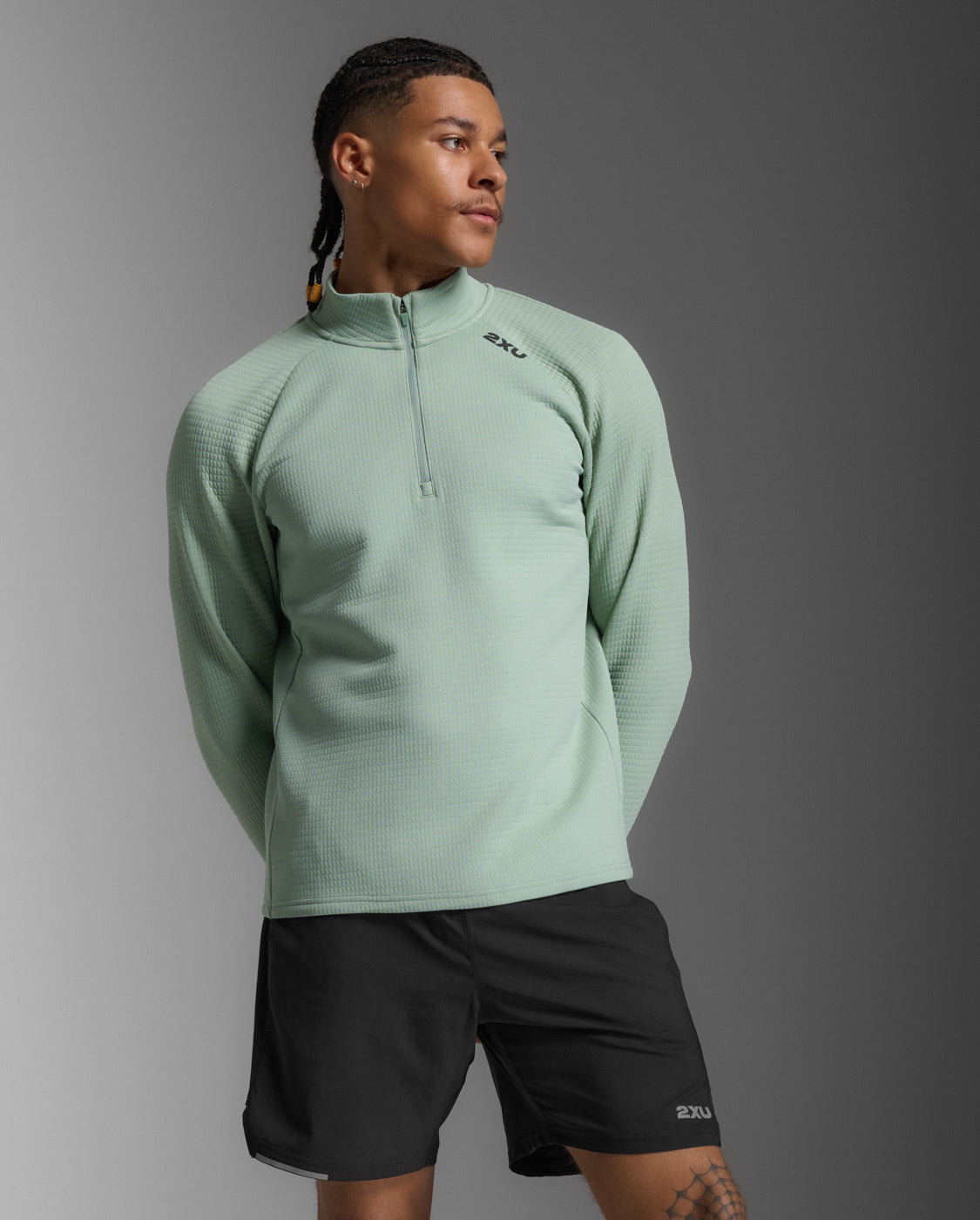 M Ignition Hyper-Haptic 1/4 Zip 男士 保暖防護1/4拉鍊長袖機能上衣 | 淺綠