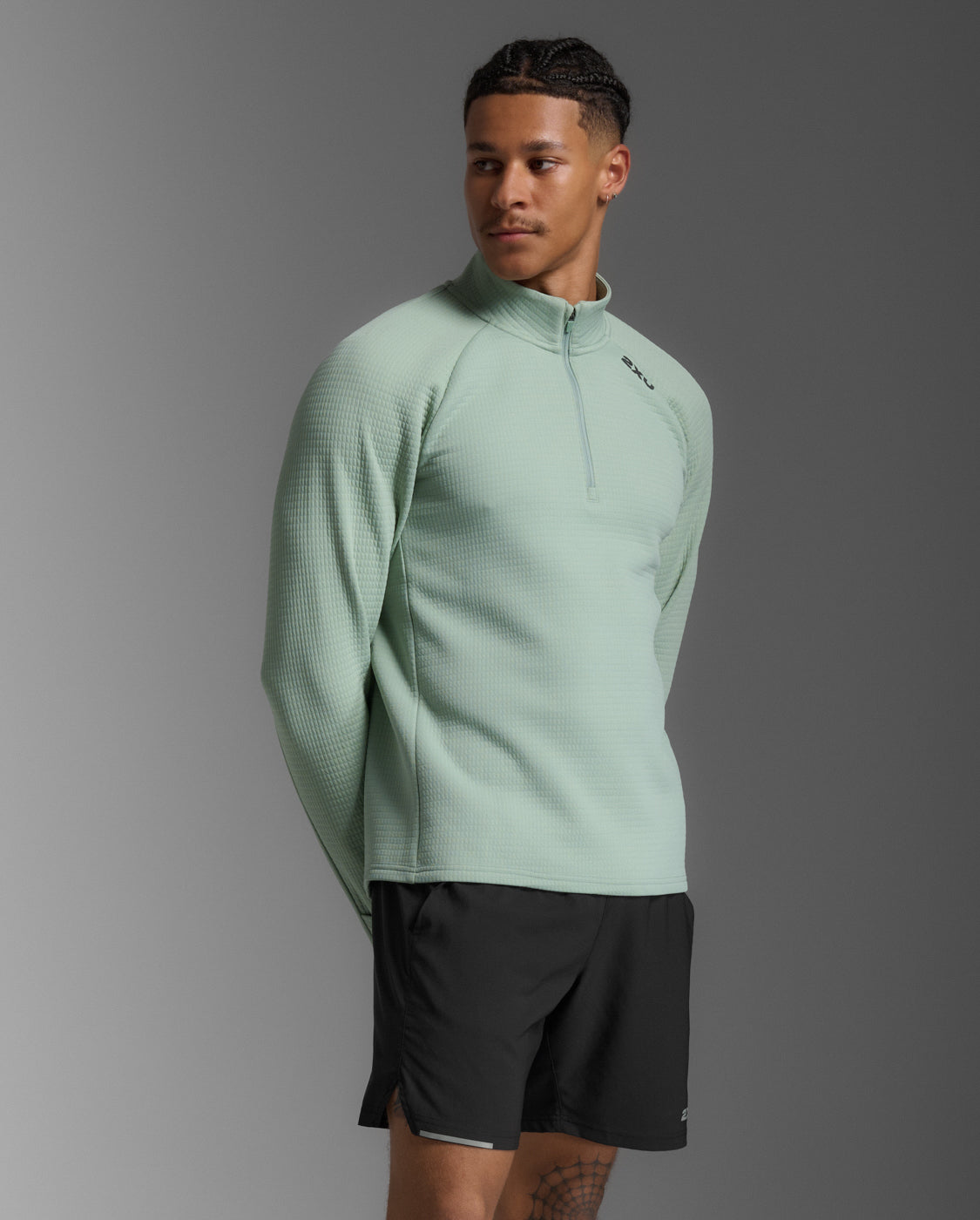 M Ignition Hyper-Haptic 1/4 Zip 男士 保暖防護1/4拉鍊長袖機能上衣 | 淺綠