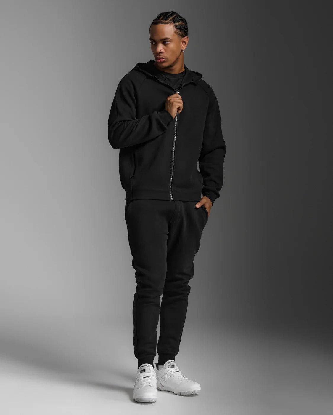 M Commute Smooth Spacer Full Zip 男士 通勤輕柔保暖修身全拉鍊連帽夾克|黑