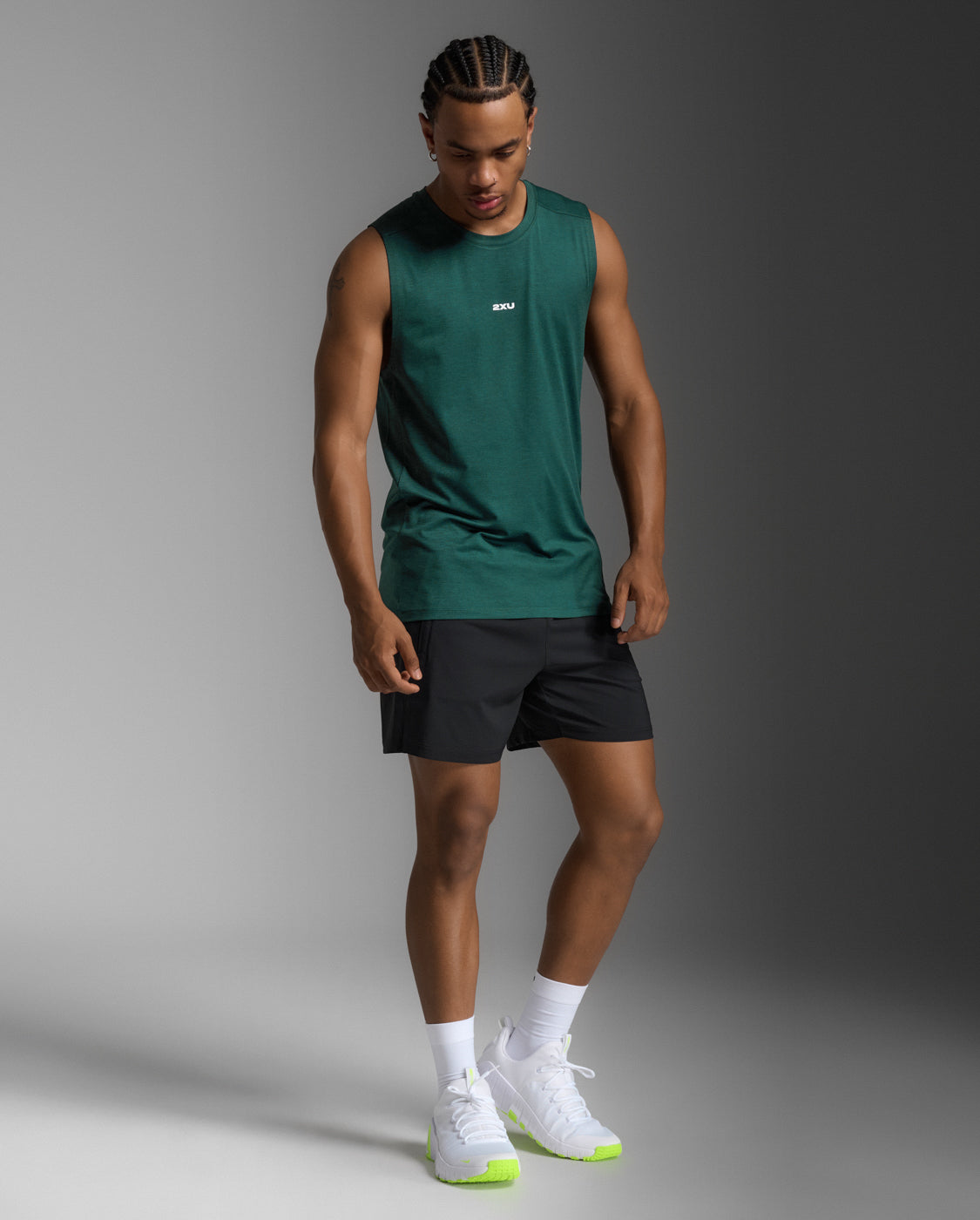 M Motion Soft Jersey Tank 男士 挑戰者輕盈乾爽機能訓練背心 | 森林綠