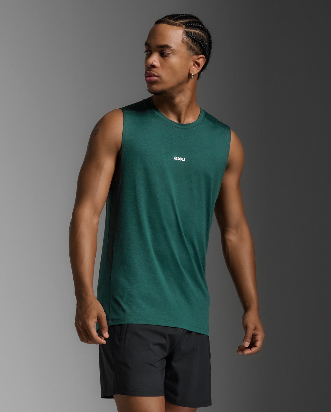M Motion Soft Jersey Tank 男士 挑戰者輕盈乾爽機能訓練背心 | 森林綠