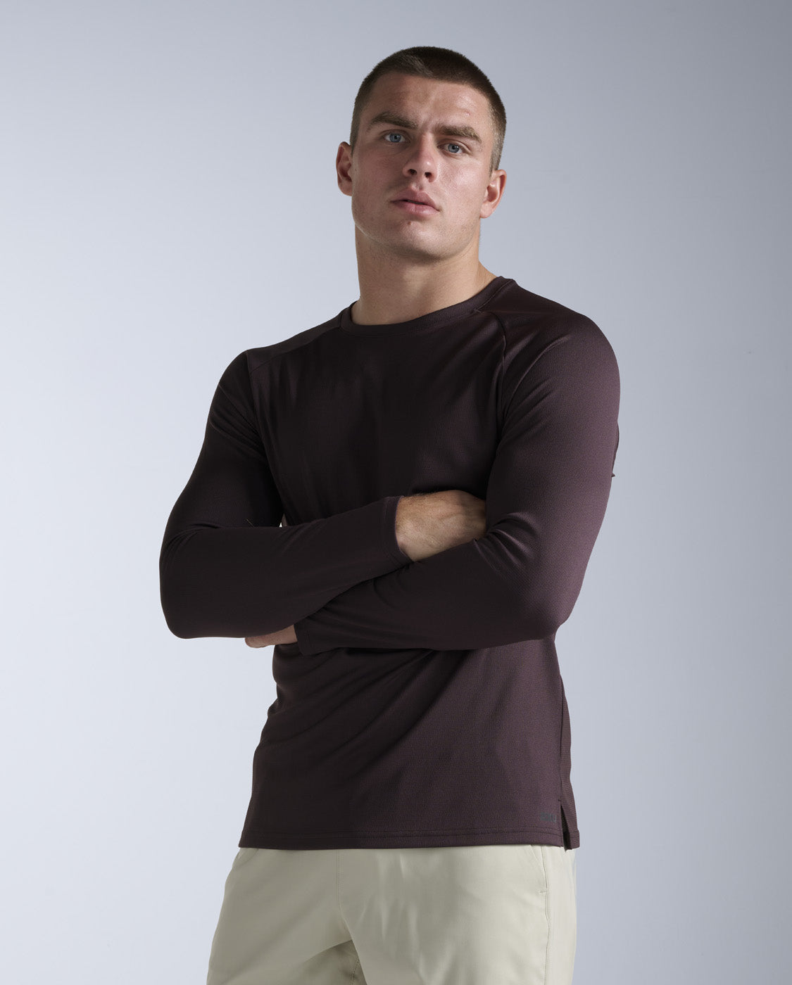 Aero Mesh Long Sleeve 男士 運動長袖上衣|樹皮棕