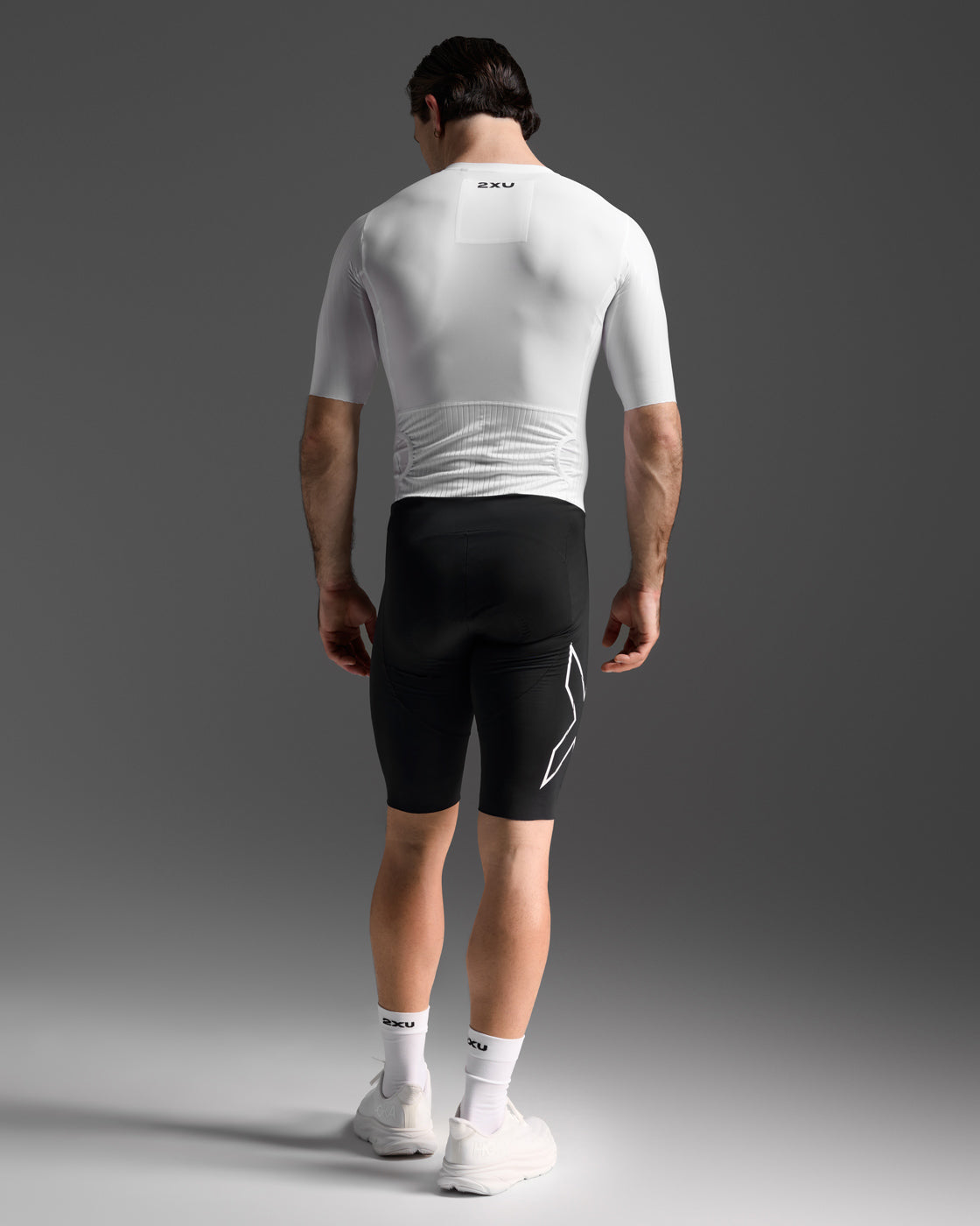 Light Speed React Sleeved Trisuit for Men - Lightweight, Advanced Racing Triathlon Suit with Sleeves | White/Black