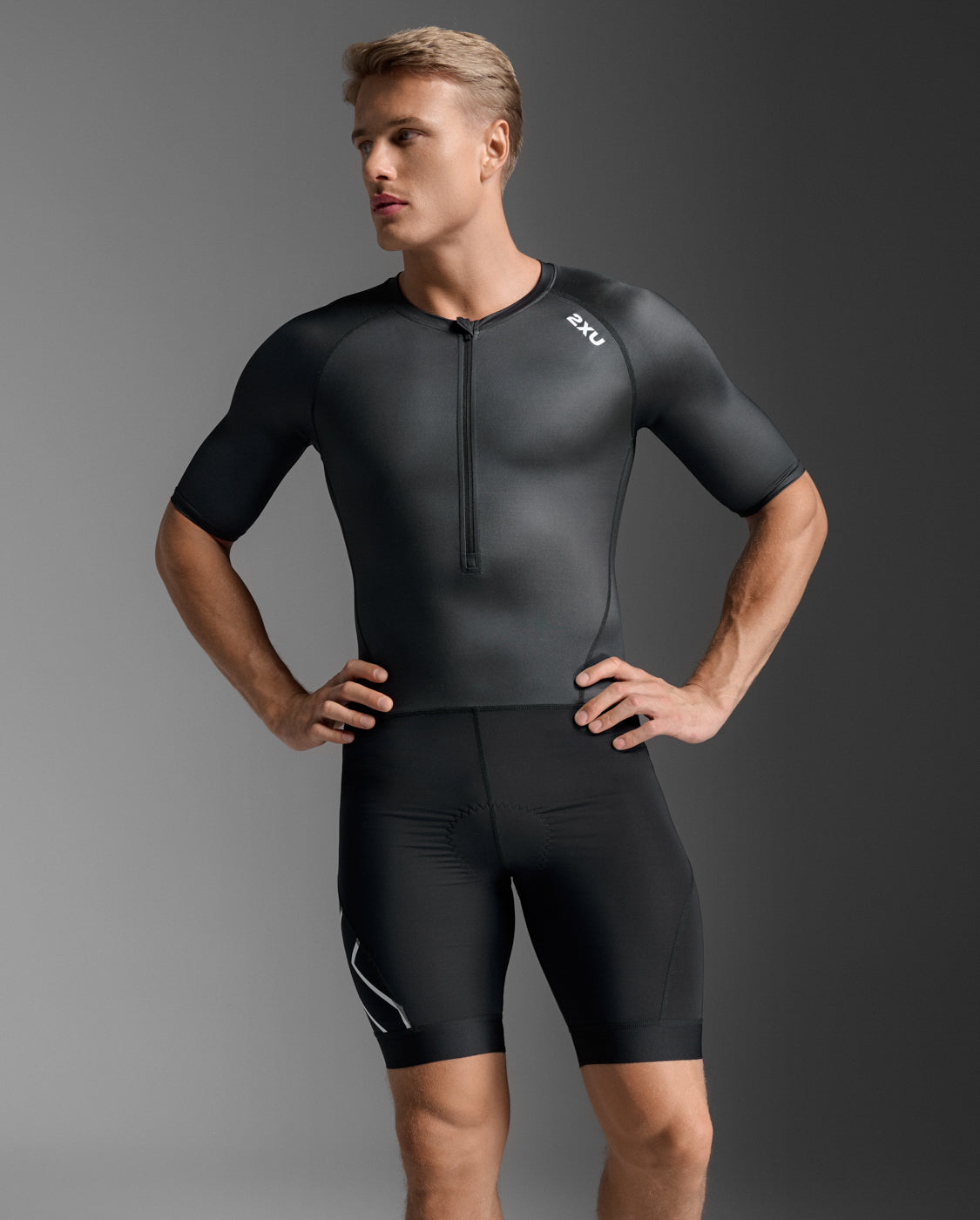 M Core Sleeved Trisuit 男士 核心機能空力剪裁比賽用有袖連體三鐵衣|黑