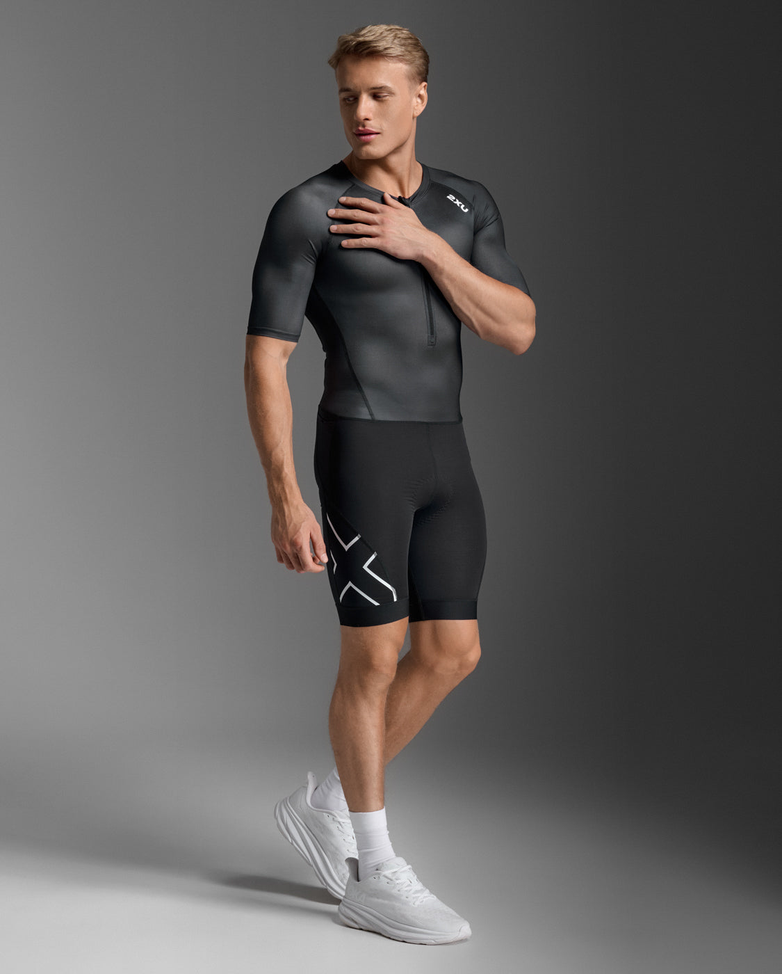 M Core Sleeved Trisuit 男士 核心機能空力剪裁比賽用有袖連體三鐵衣|黑