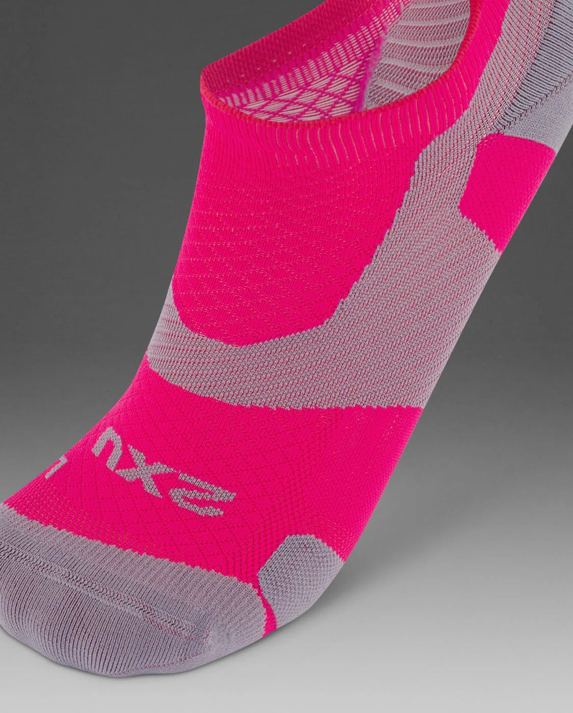 U Vectr Light Cushion No Show Compression Socks 中性 輕量足弓支撐緩震隱形運動壓縮襪|粉/灰