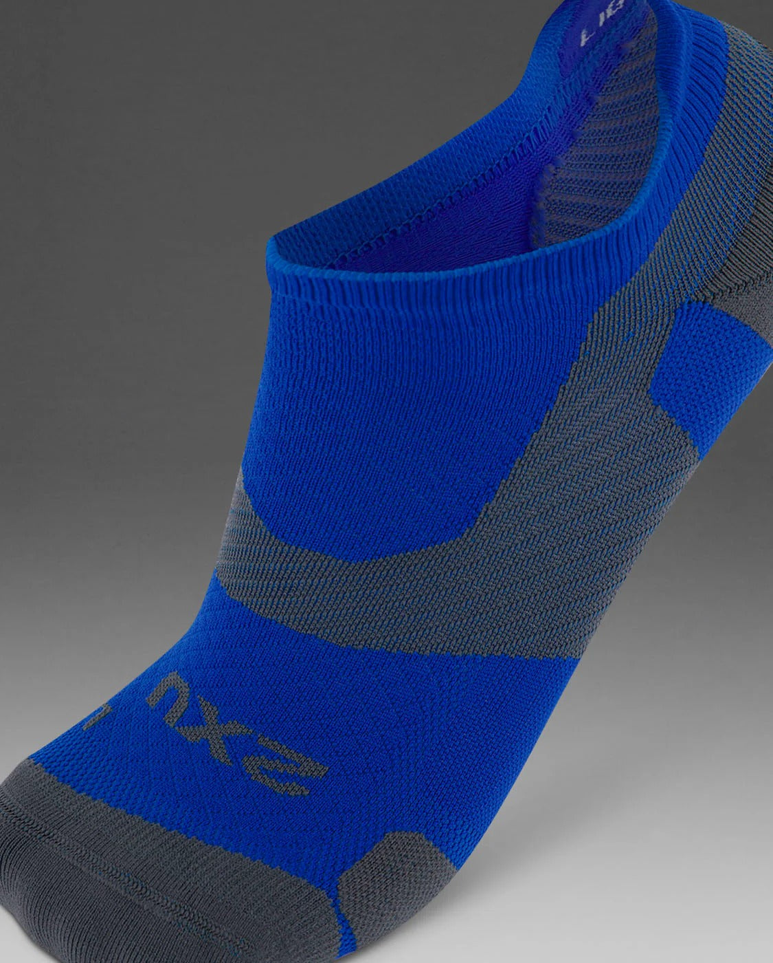 U Vectr Light Cushion No Show Compression Socks 中性 輕量足弓支撐緩震隱形運動壓縮襪|藍/灰