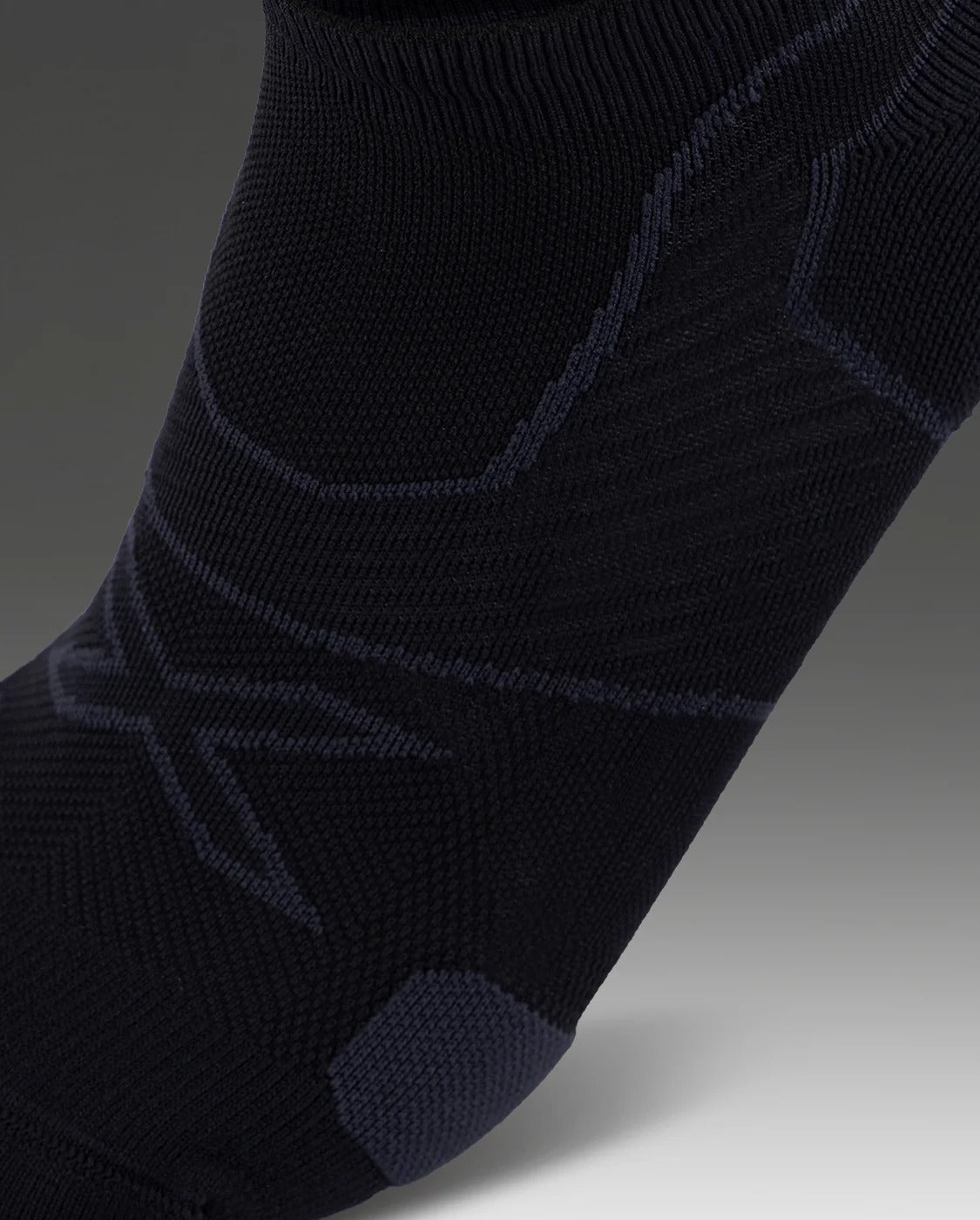 U Vectr Cushion No Show Compression Socks 中性 穩定緩震足弓機能運動壓縮襪|黑