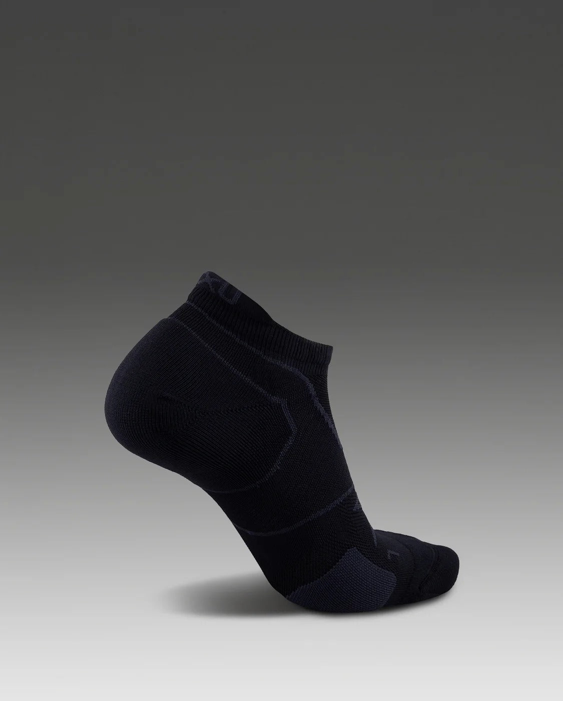 U Vectr Cushion No Show Compression Socks 中性 穩定緩震足弓機能運動壓縮襪|黑