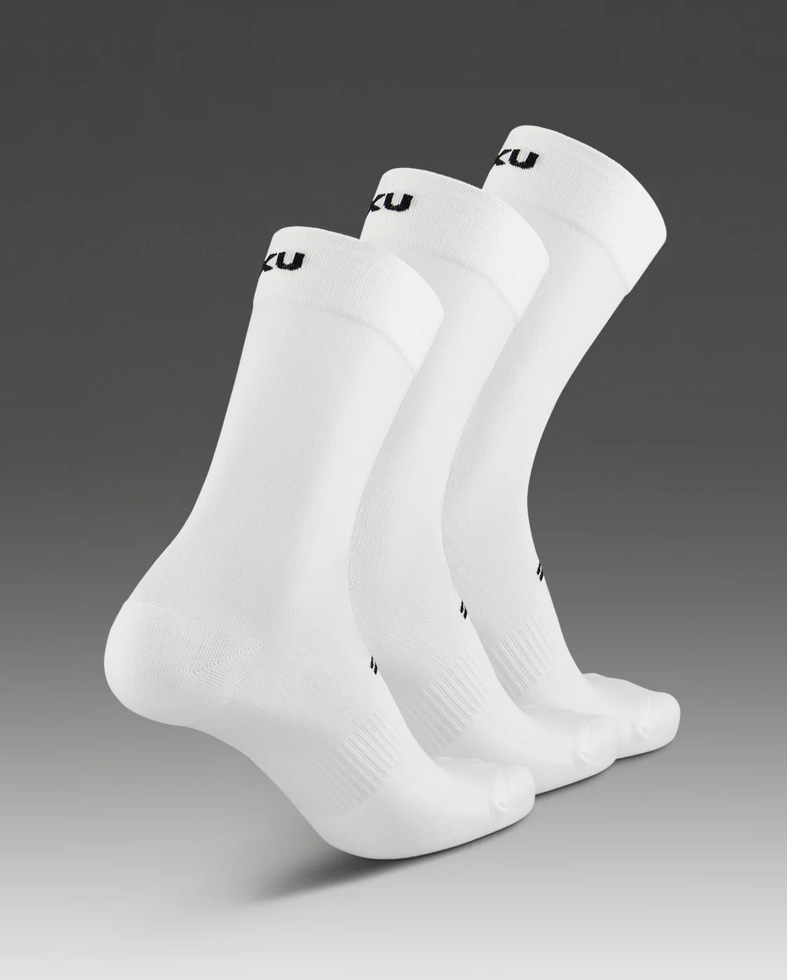 【限時優惠】U Crew Socks 3 Pack 中性 緩衝防護吸濕快乾中筒襪3入組|白