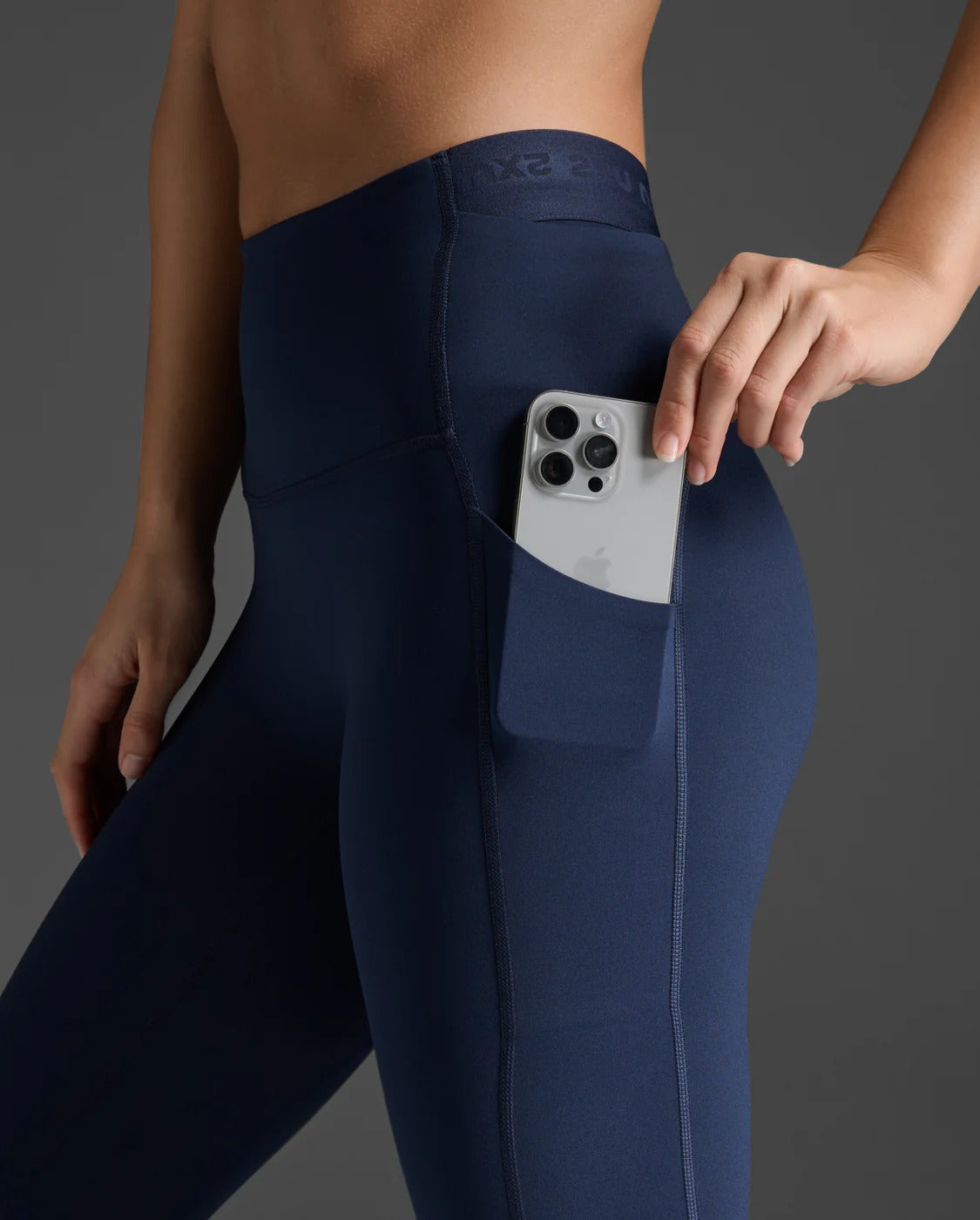 W Form Stash Hi-Rise Compression Tight With Pockets 女士 全長高腰修身多功能口袋深蹲防透壓縮褲 |午夜藍