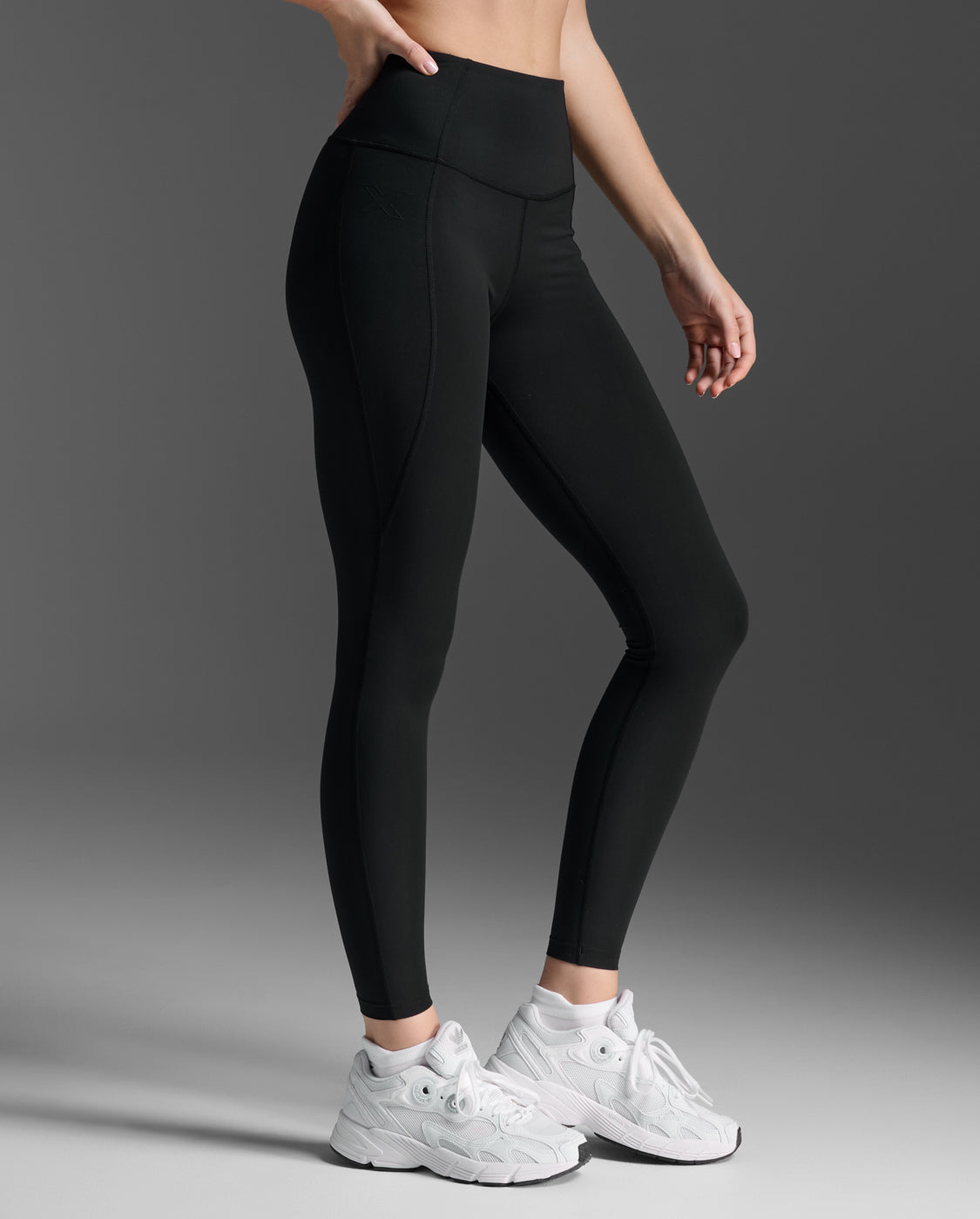 W Form Soft Touch Hi-Rise Compression Tights 女士 全長柔滑高腰手機口袋壓縮褲 | 黑