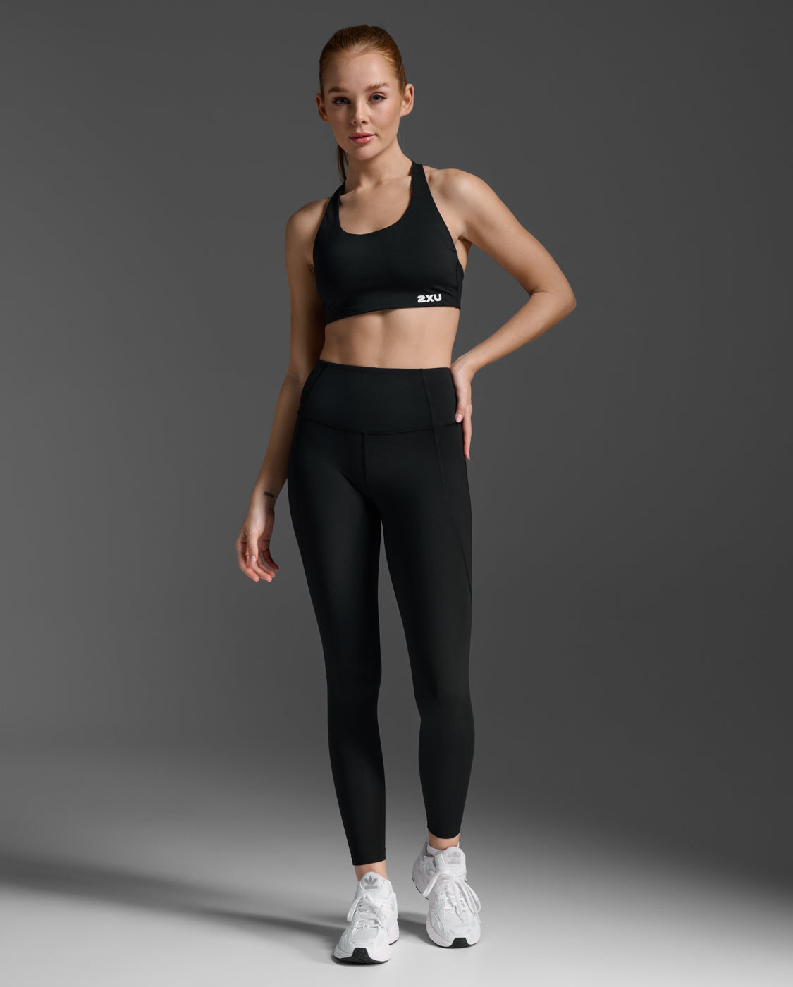 W Form Soft Touch Hi-Rise Compression Tights 女士 全長柔滑高腰手機口袋壓縮褲 | 黑