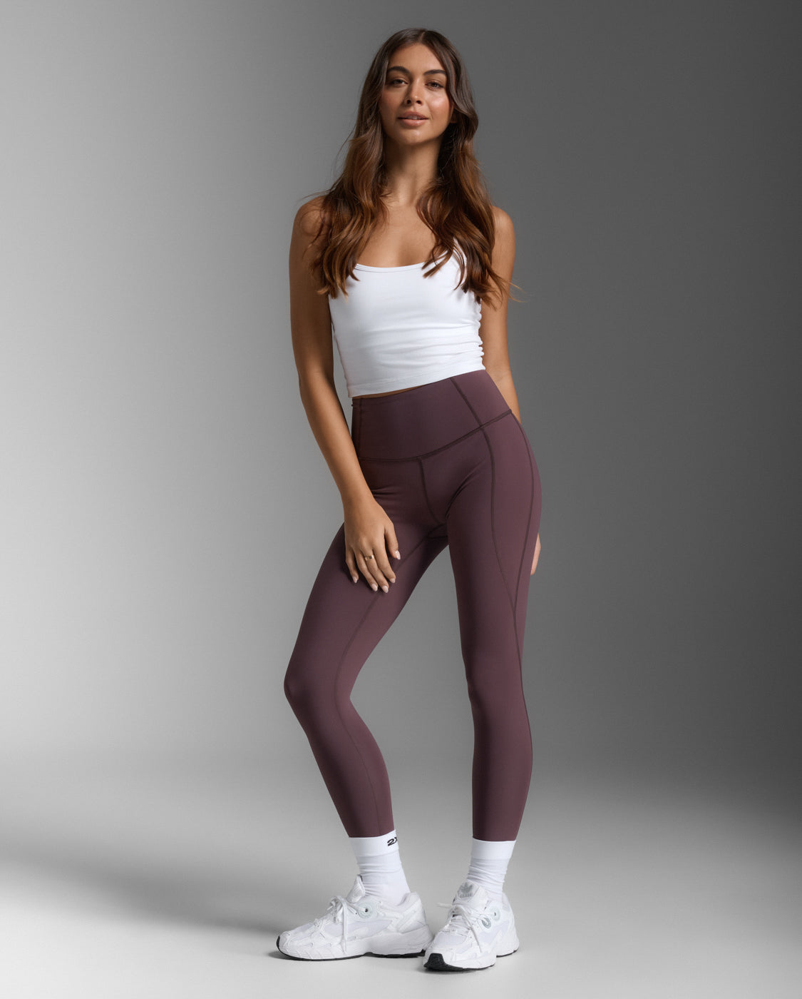 W Form Soft Touch Hi-Rise Compression Tights 女士 全長柔滑高腰手機口袋壓縮褲|紫