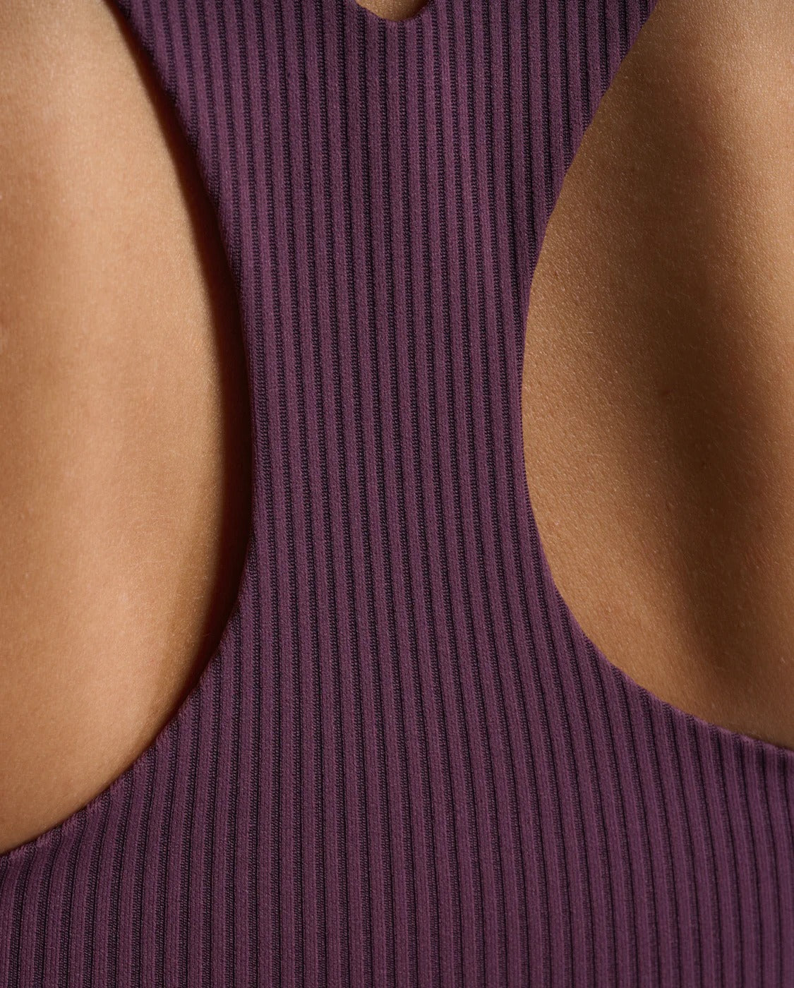 W Ribbed Longline Low Impact Bra 女士 羅紋長版V型美背低度支撐運動內衣|紫