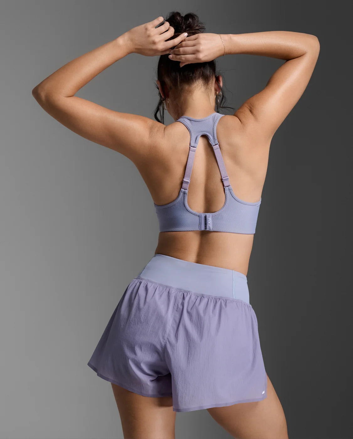 【限時優惠】W Aero Mesh Medium Impact Bra 女士 透氣速乾中度支撐可調肩緩震運動內衣|淺紫