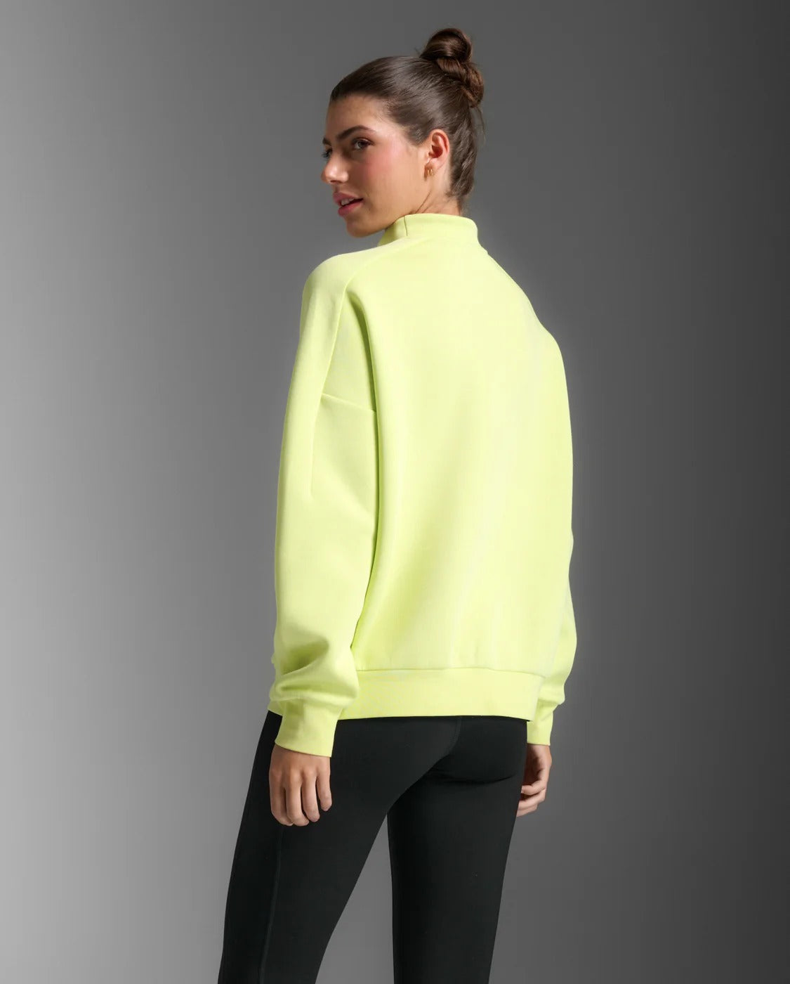 W Form Smooth Spacer 1/2 Zip 女士 修身順滑半拉鍊保暖長袖上衣|檸檬綠