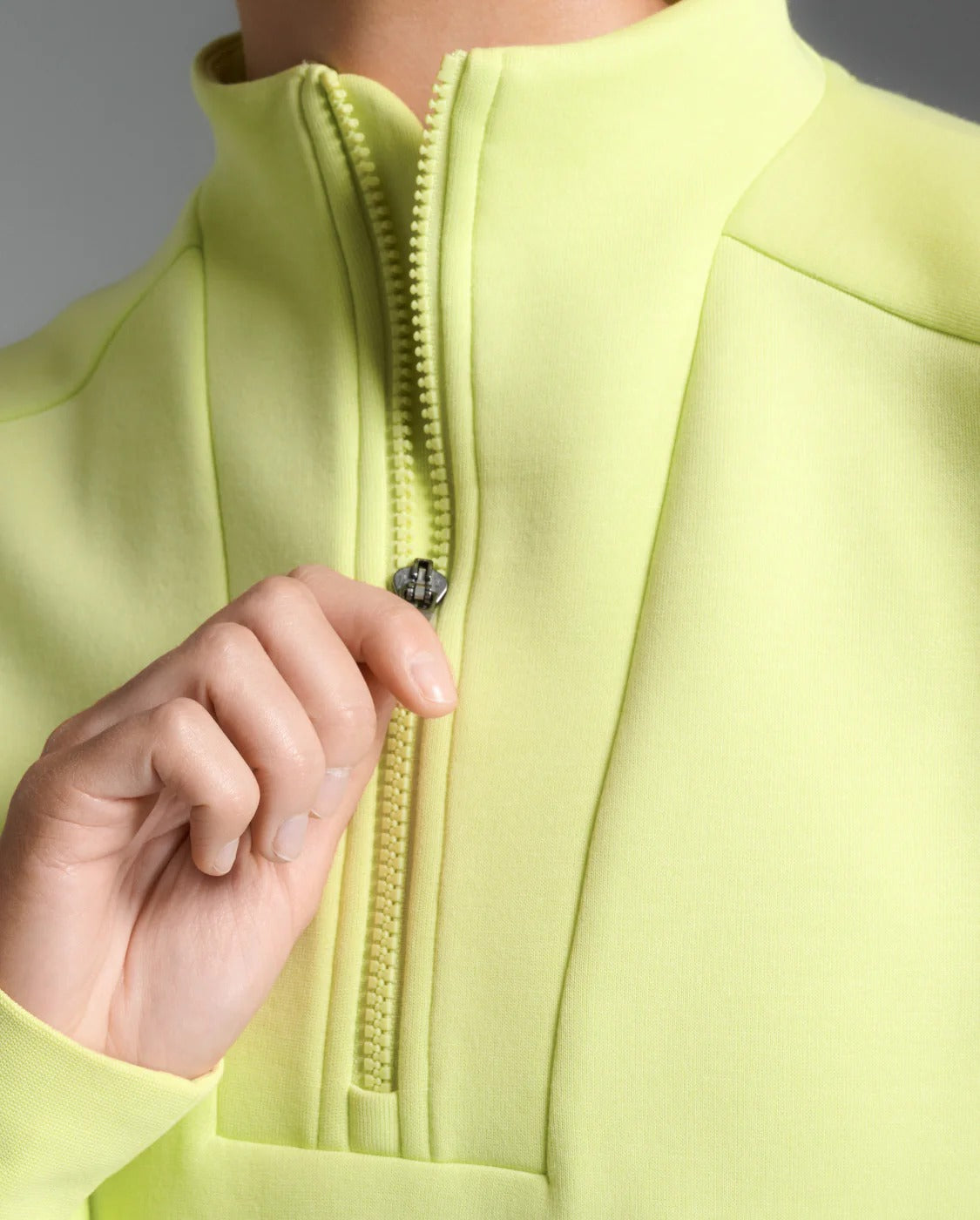 W Form Smooth Spacer 1/2 Zip 女士 修身順滑半拉鍊保暖長袖上衣|檸檬綠