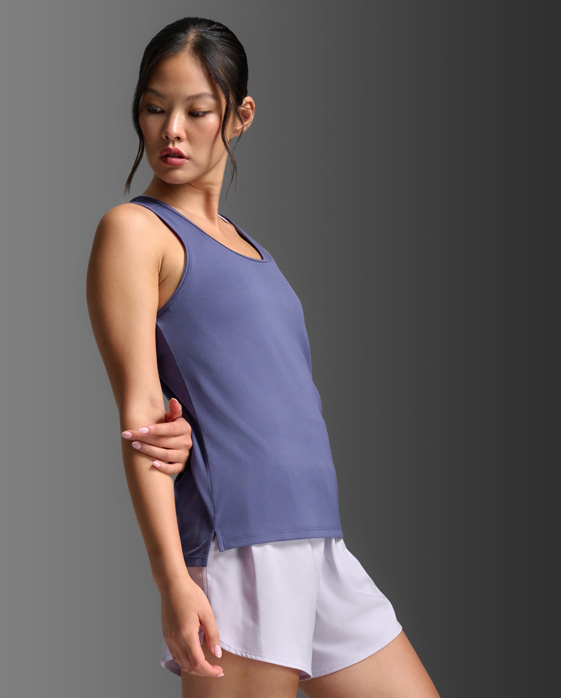 W Aero Singlet 女士 暢跑透氣排汗快乾UPF防曬無袖運動背心 | 紫