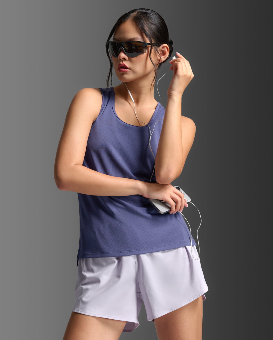 W Aero Singlet 女士 暢跑透氣排汗快乾UPF防曬無袖運動背心 | 紫