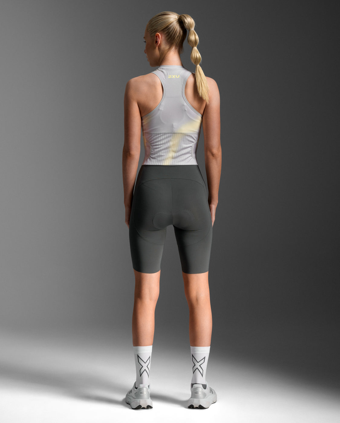 Light Speed React Trisuit Women's Lightweight Speed Advanced Triathlon Suit with Sleeves | Lemon Yellow / Dark Grey-Blue