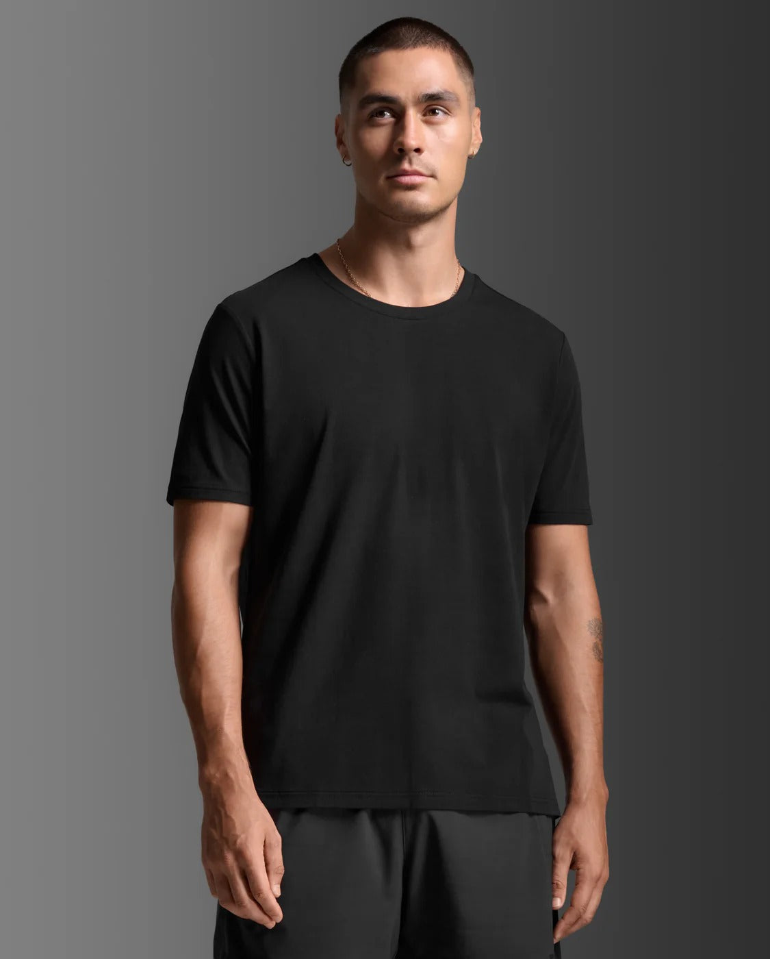M Motion Cotton Flex Tee 男士 挑戰者棉感吸汗乾爽短袖運動T恤|黑