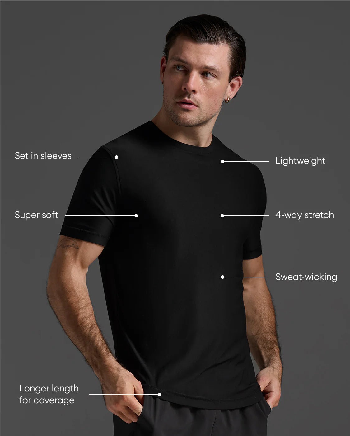 M Signature Tee 男士 耐磨柔棉速乾機能經典運動T恤 | 黑
