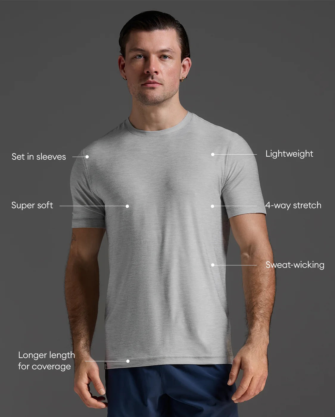 M Signature Tee 男士 耐磨柔棉速乾機能經典運動T恤 | 灰