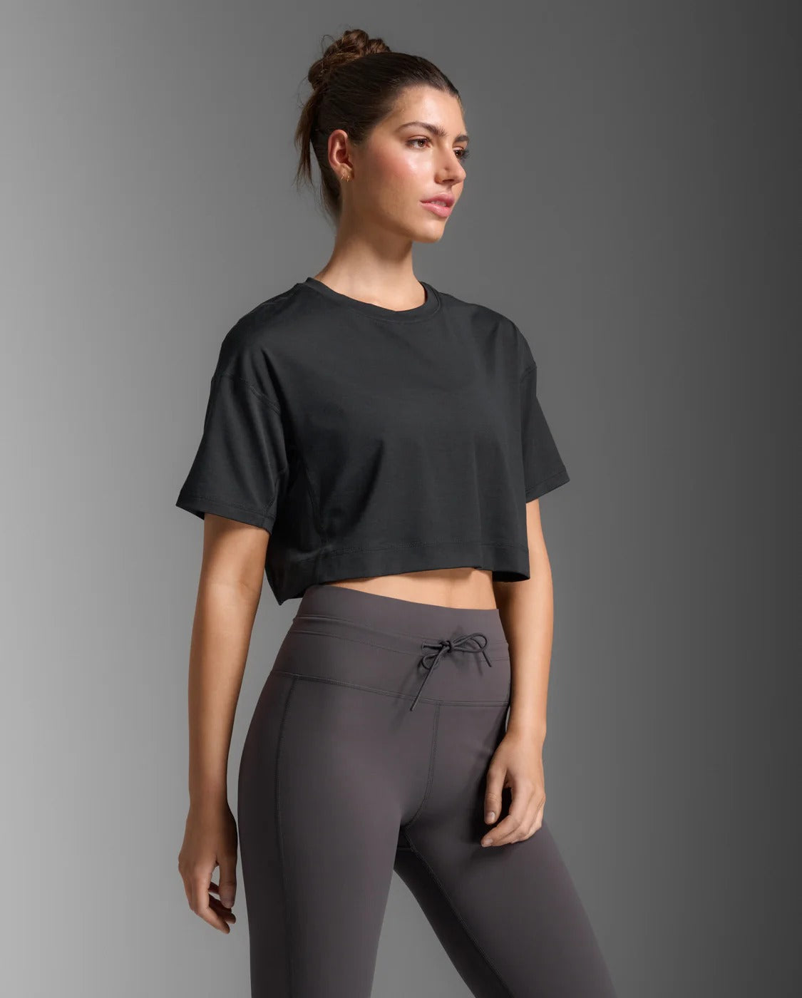 W Form Soft Jersey Crop Tee 女士 柔軟棉質短版上衣|黑