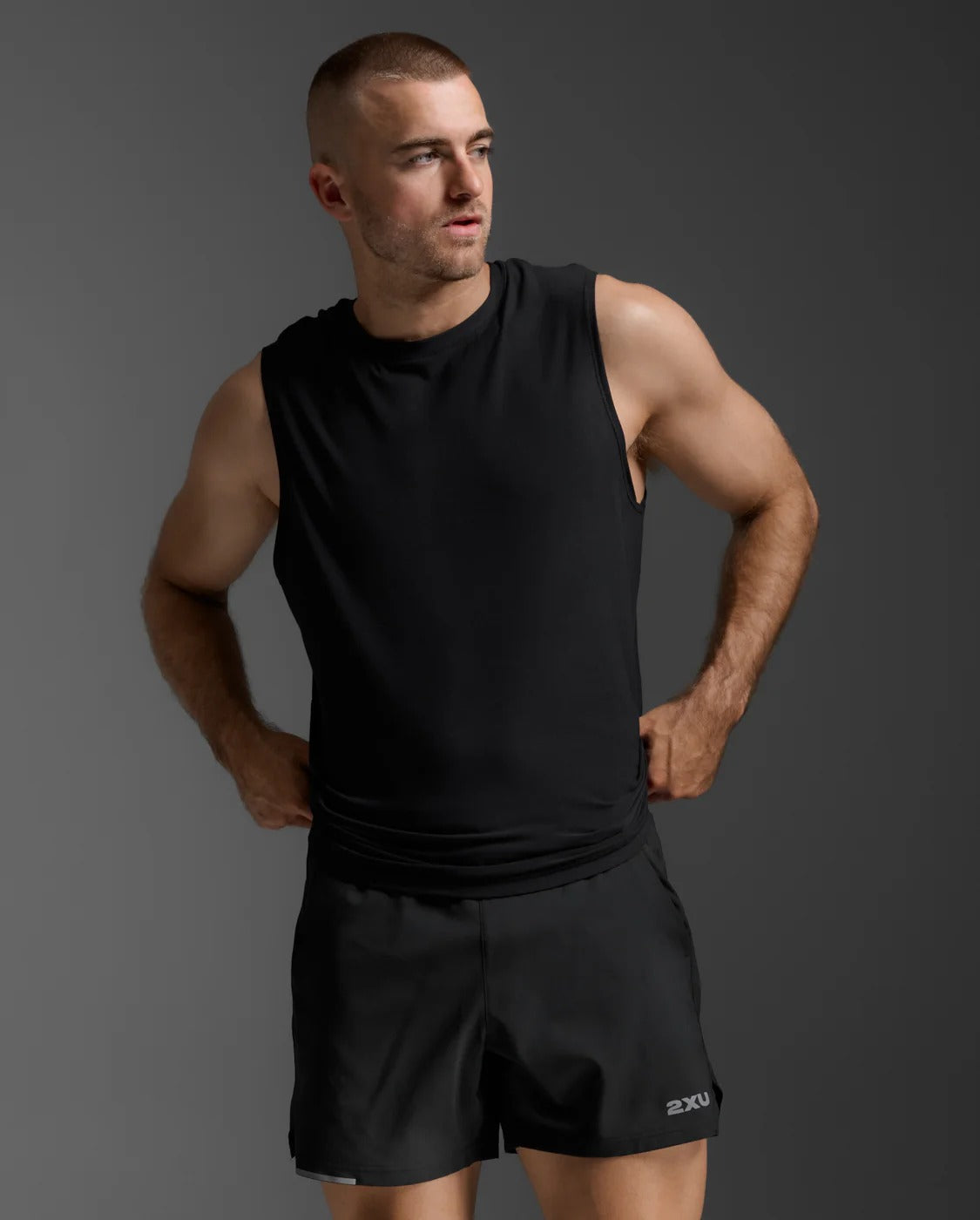 Signature Soft Jersey Tank for Men, High-Elasticity Comfortable Cotton Durable Sports Vest | Black