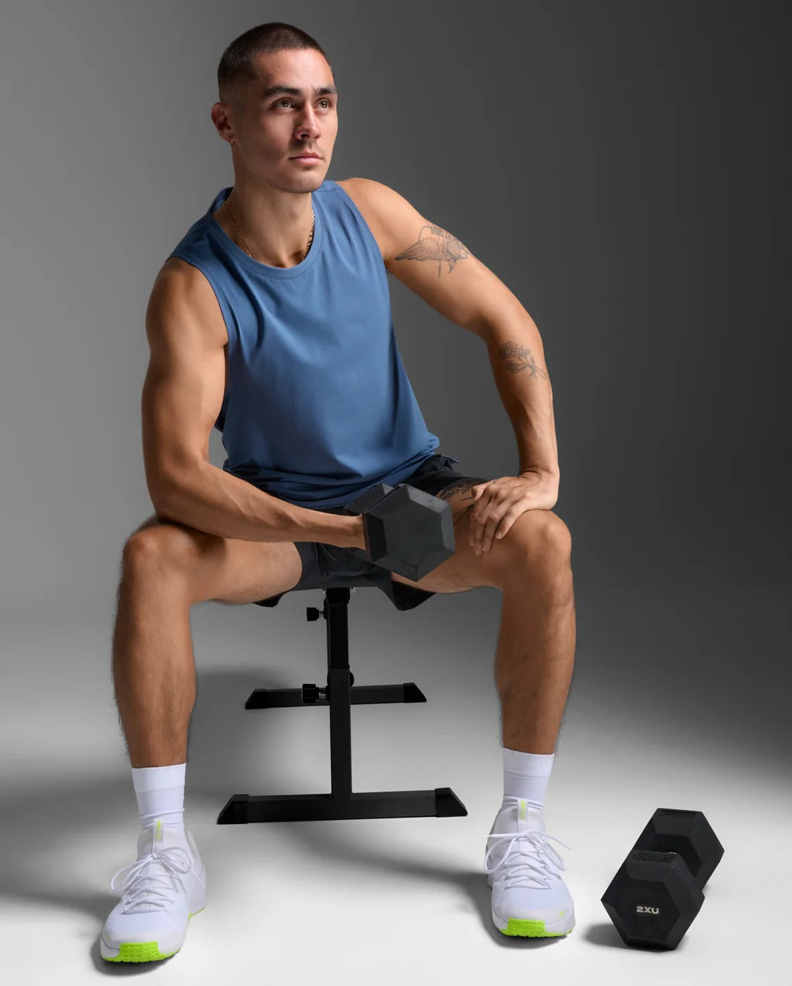 Motion Cotton Flex Tank 男士 挑戰者柔彈透氣無袖運動背心|午夜藍