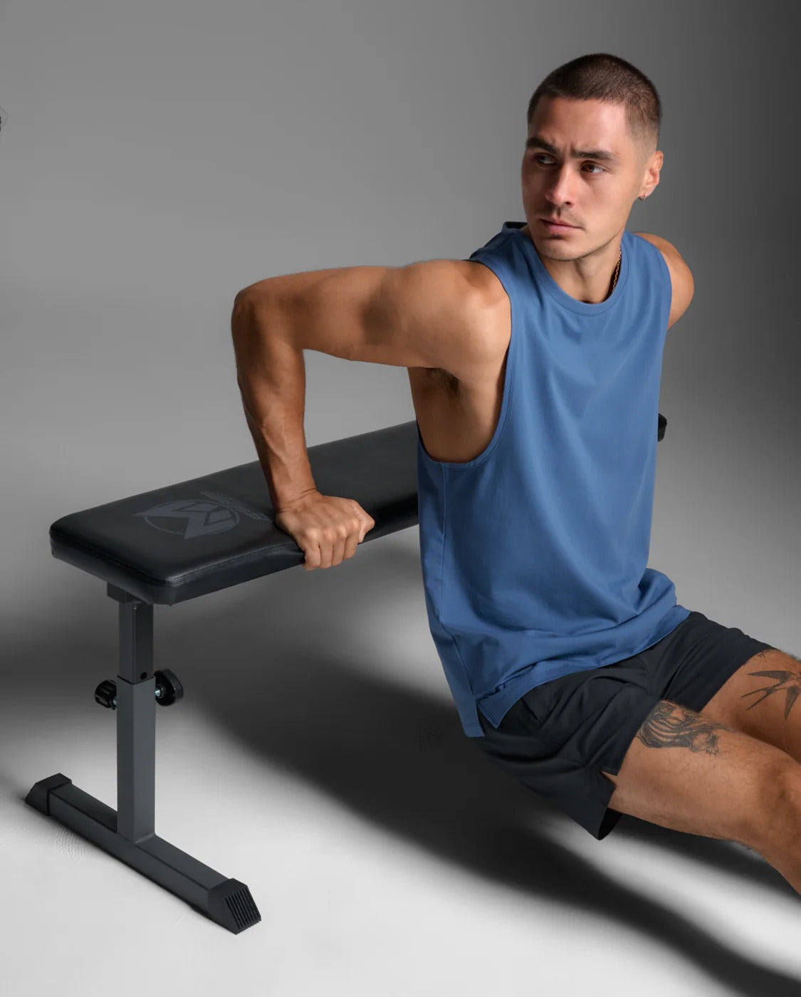 Motion Cotton Flex Tank 男士 挑戰者柔彈透氣無袖運動背心|午夜藍