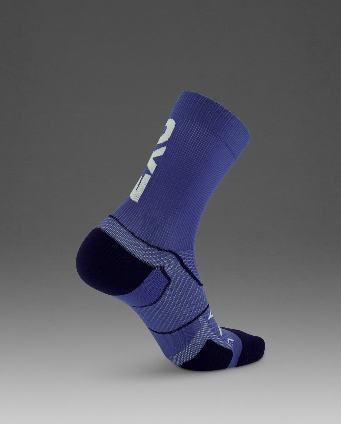 U Vectr Cushion Crew Socks 中性 速乾緩震足弓機能運動中筒跑襪｜天藍