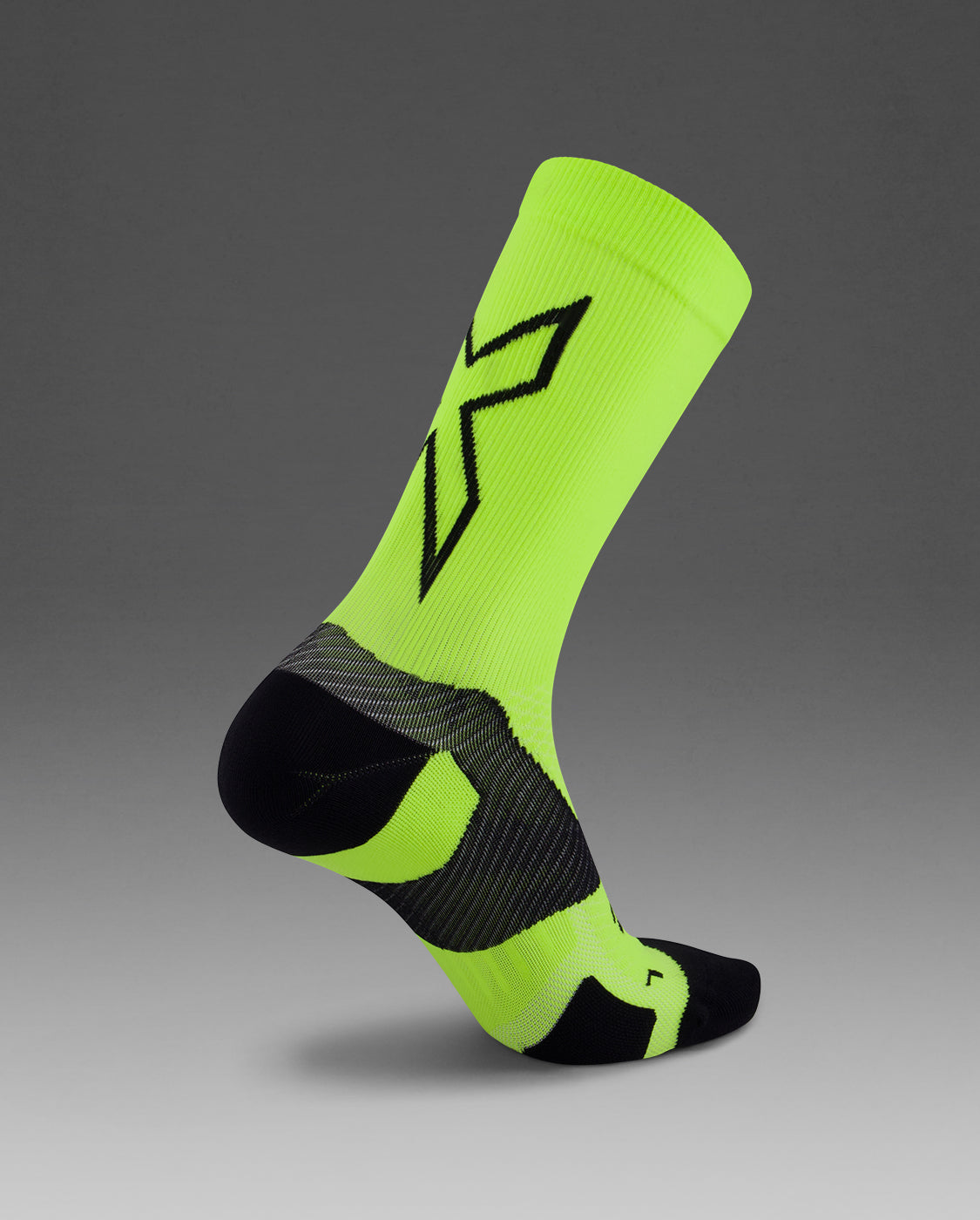 U Vectr Light Cushion Crew Socks 中性 輕量穩定緩震足弓機能中筒襪｜螢光綠