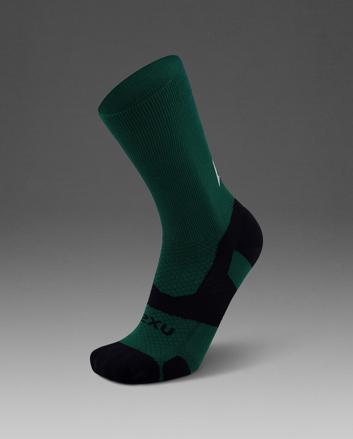 U Vectr Light Cushion Crew Socks 中性 輕量穩定緩震足弓機能中筒襪｜深綠