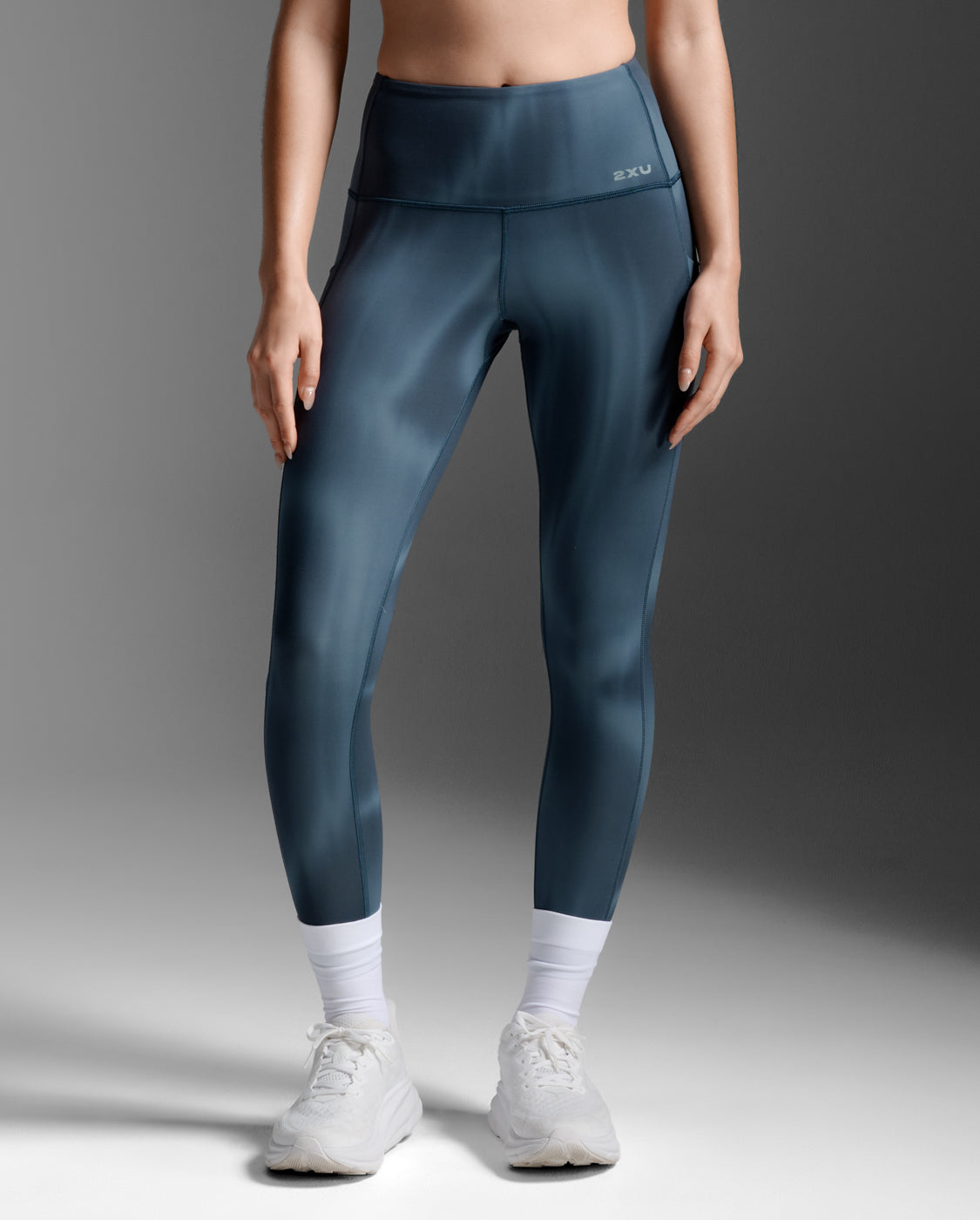 W Form Soft Touch Lineup Hi-Rise Compression Tights With Pockets 女士 柔感手機口袋修身高腰壓縮褲｜深鼠尾草綠