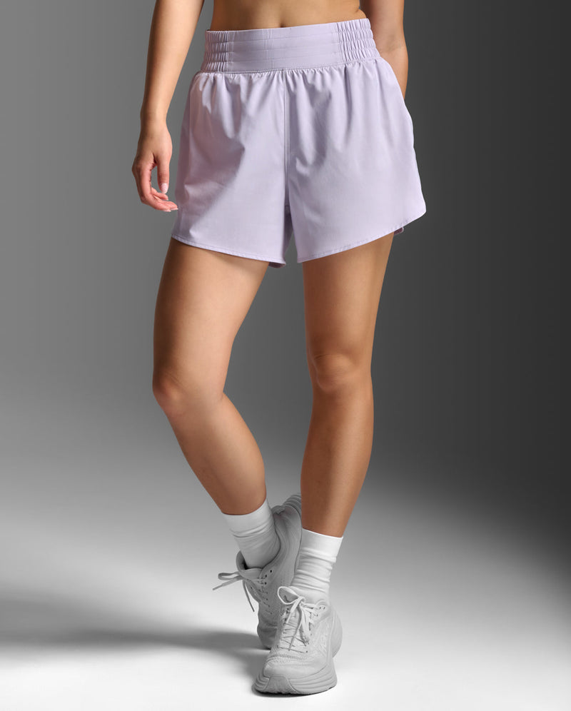 Aero Hi-Rise 4 Inch Shorts Women's Lightweight High-Waisted Comfortable Functional Running Shorts | Light Purple