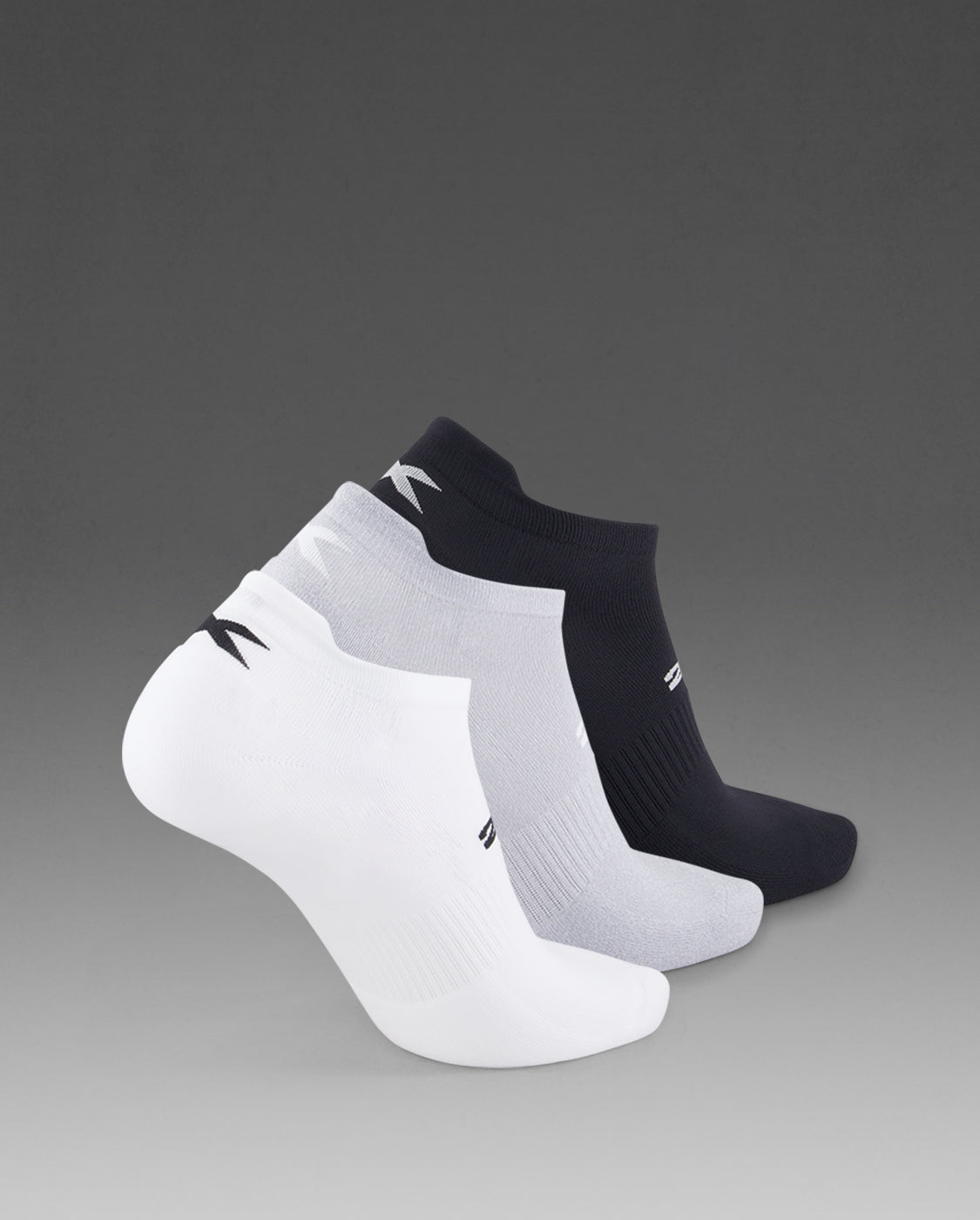 U Ankle Sock 3 Pack 中性 緩衝防護吸濕快乾短襪3入組｜黑白灰