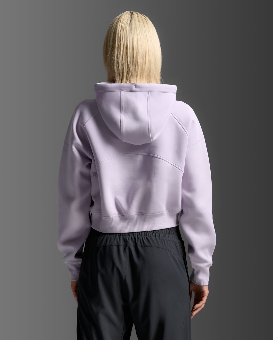 W Form Smooth Spacer Crop Hoodie 女士 舒適輕柔保暖短版機能連帽上衣｜淺紫