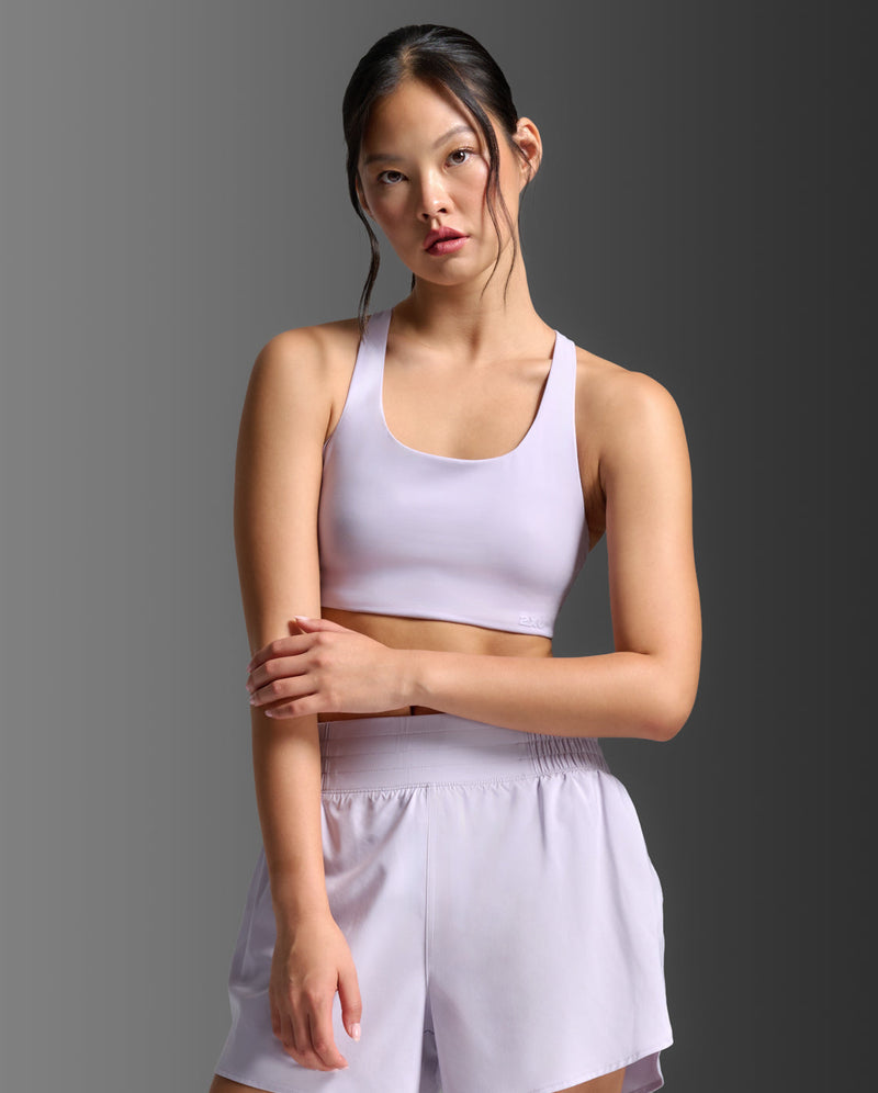Form Strappy Low Impact Bra for Women - Moisture-wicking, Thin Straps, Low Support, U-shaped Sports Bra | Light Purple 